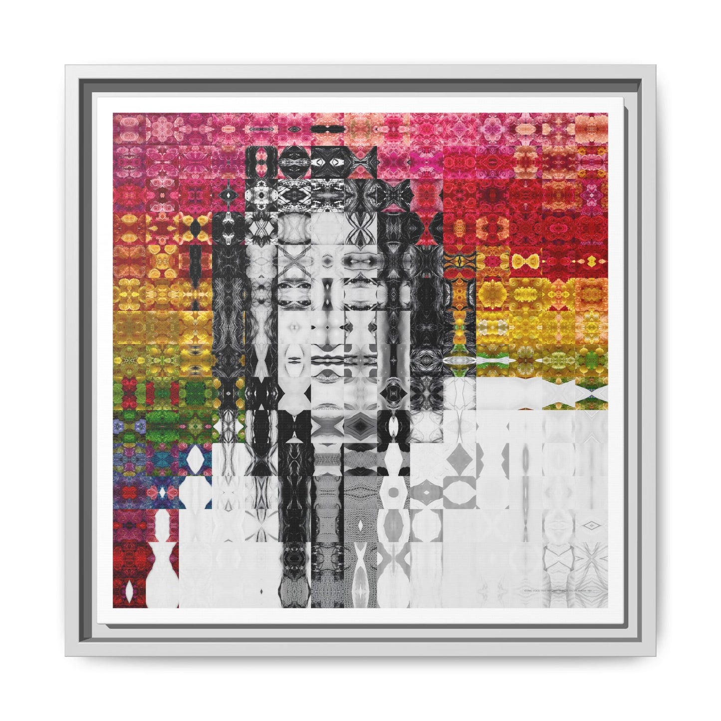 Iconic Voice That Refused Silence, Sylvia Rivera Abstract Portrait Collage Art — Matte Canvas, Framed (Multi-color options)