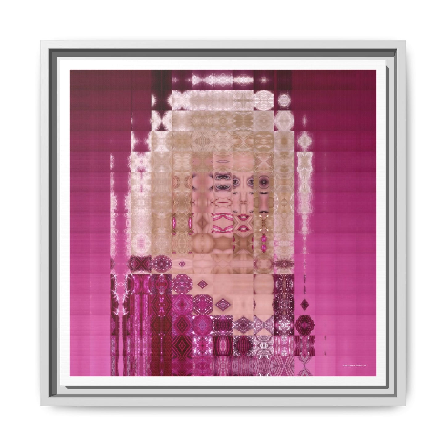 Iconic Queen of Country IV, Dolly Abstract Portrait Collage Art — Matte Canvas, Framed (Multi-color options)