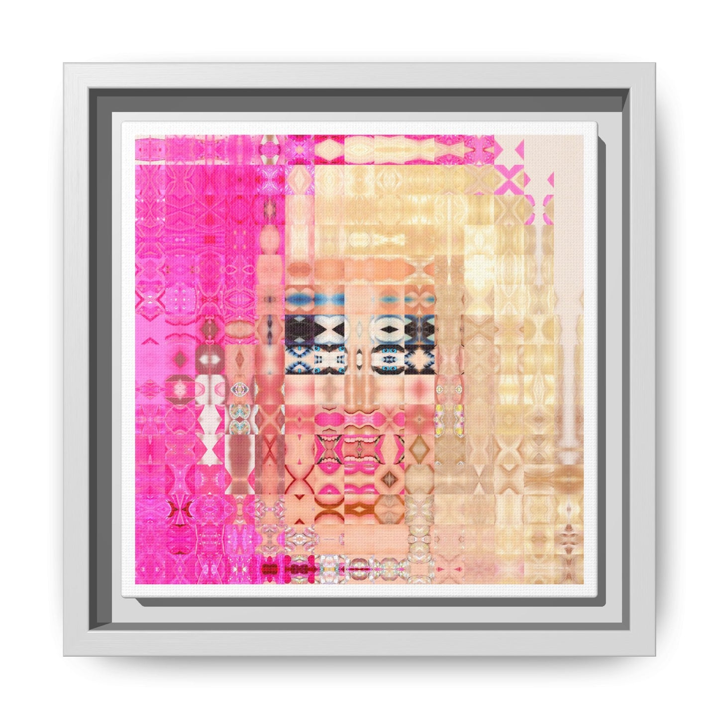 Iconic Living Doll of Drag Abstract Portrait Collage Art — Matte Canvas, Framed (Multi-color options)