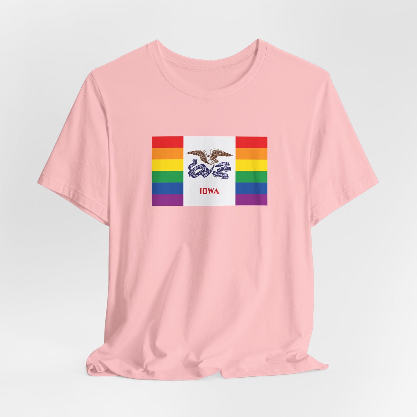 Iowa Rainbow Pride Flag T-shirt, Several Color Options