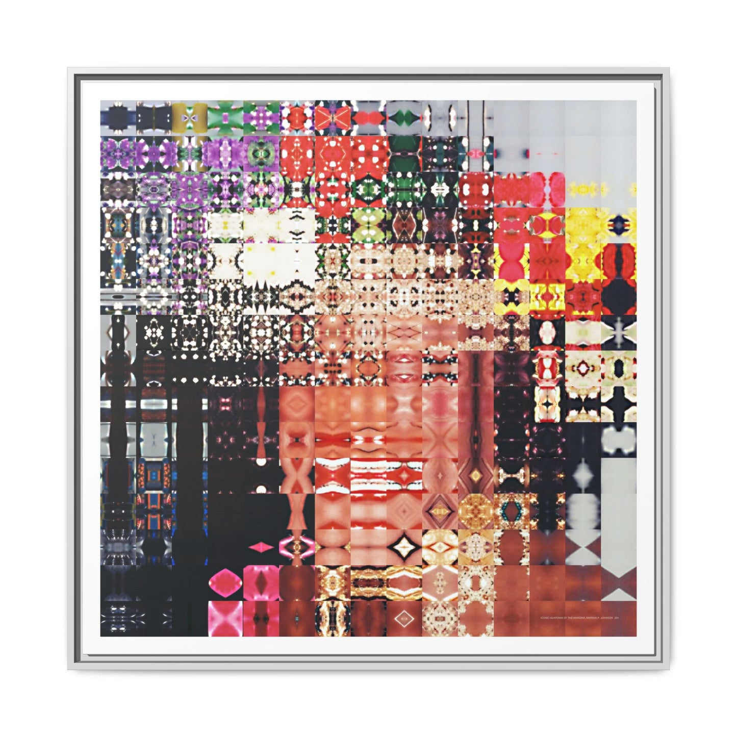 Iconic Guardian of the Margins, Marsha P. Johnson Abstract Portrait Collage Art — Matte Canvas, Framed (Multi-color options)