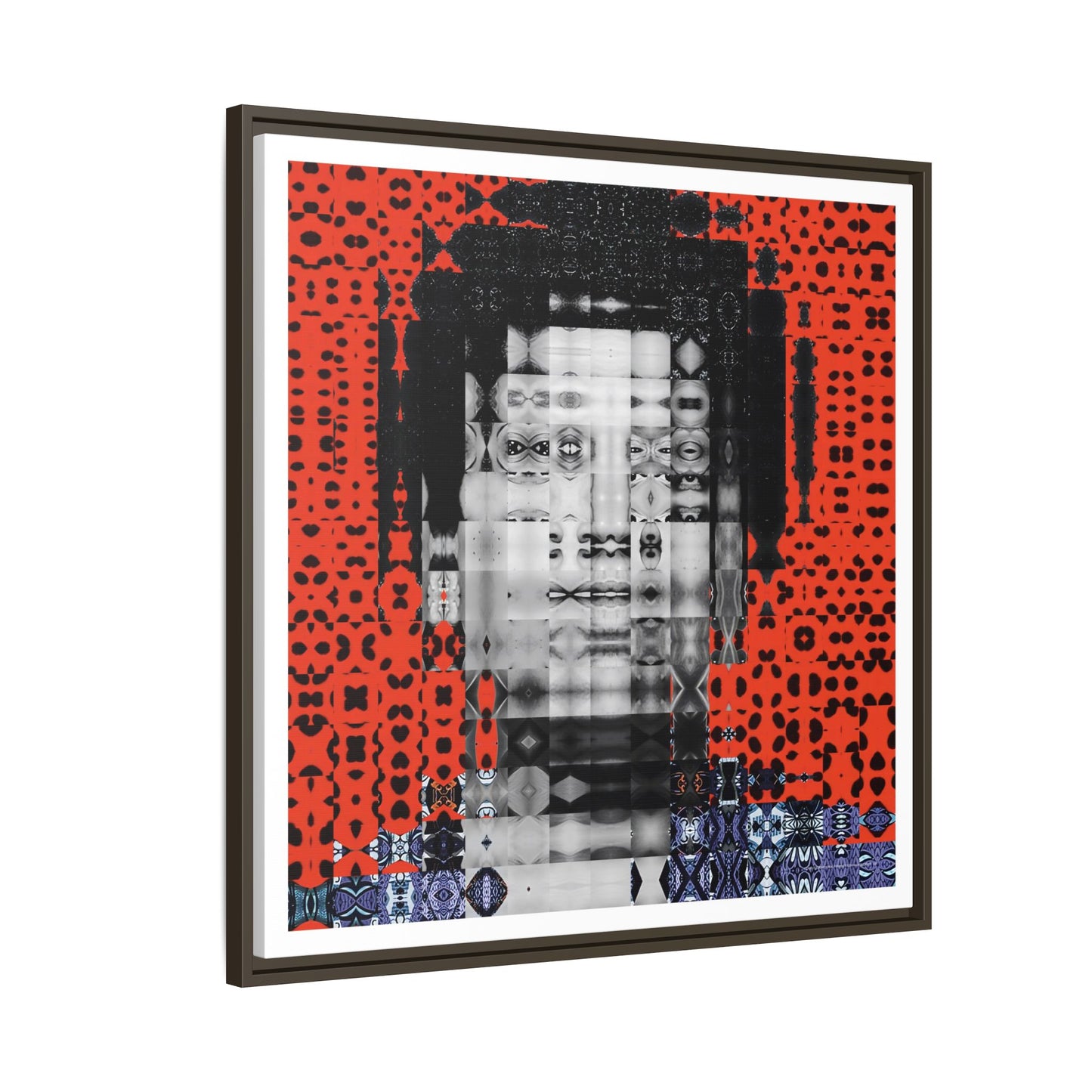 Iconic Foundational Feminist icon Audre Lorde Abstract Portrait Collage Art — Matte Canvas, Framed (Multi-color options)