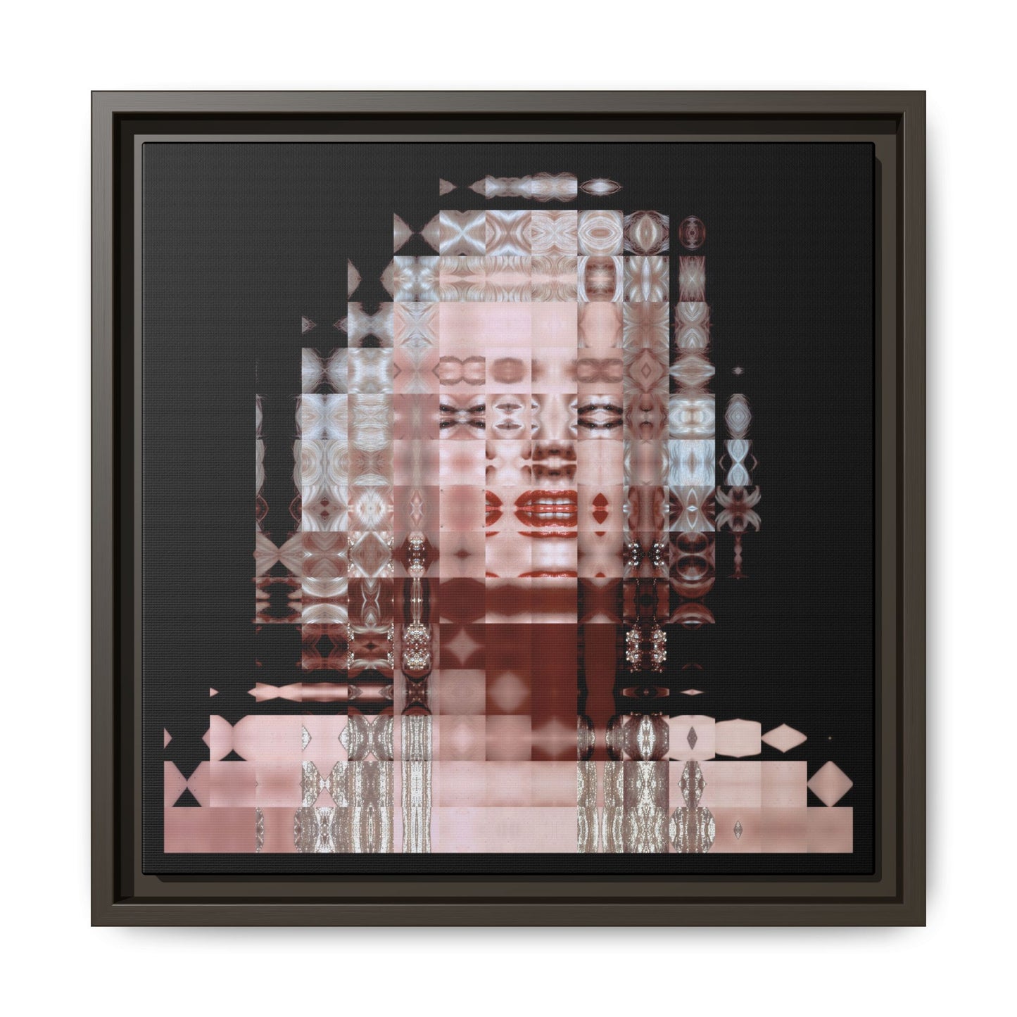 Iconic Movie Star Marilyn Monroe Abstract Portrait Collage Art — Matte Canvas, Framed (Multi-color options)