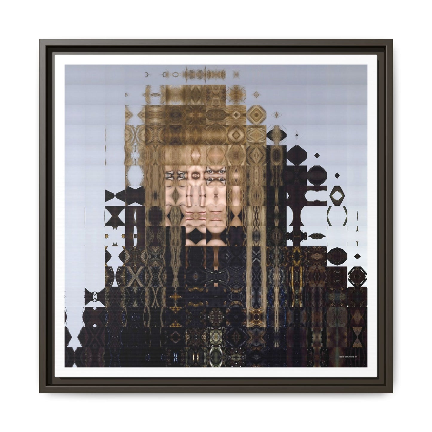 Iconic Goblin King Abstract Portrait Collage Art — Matte Canvas, Framed (Multi-color options)