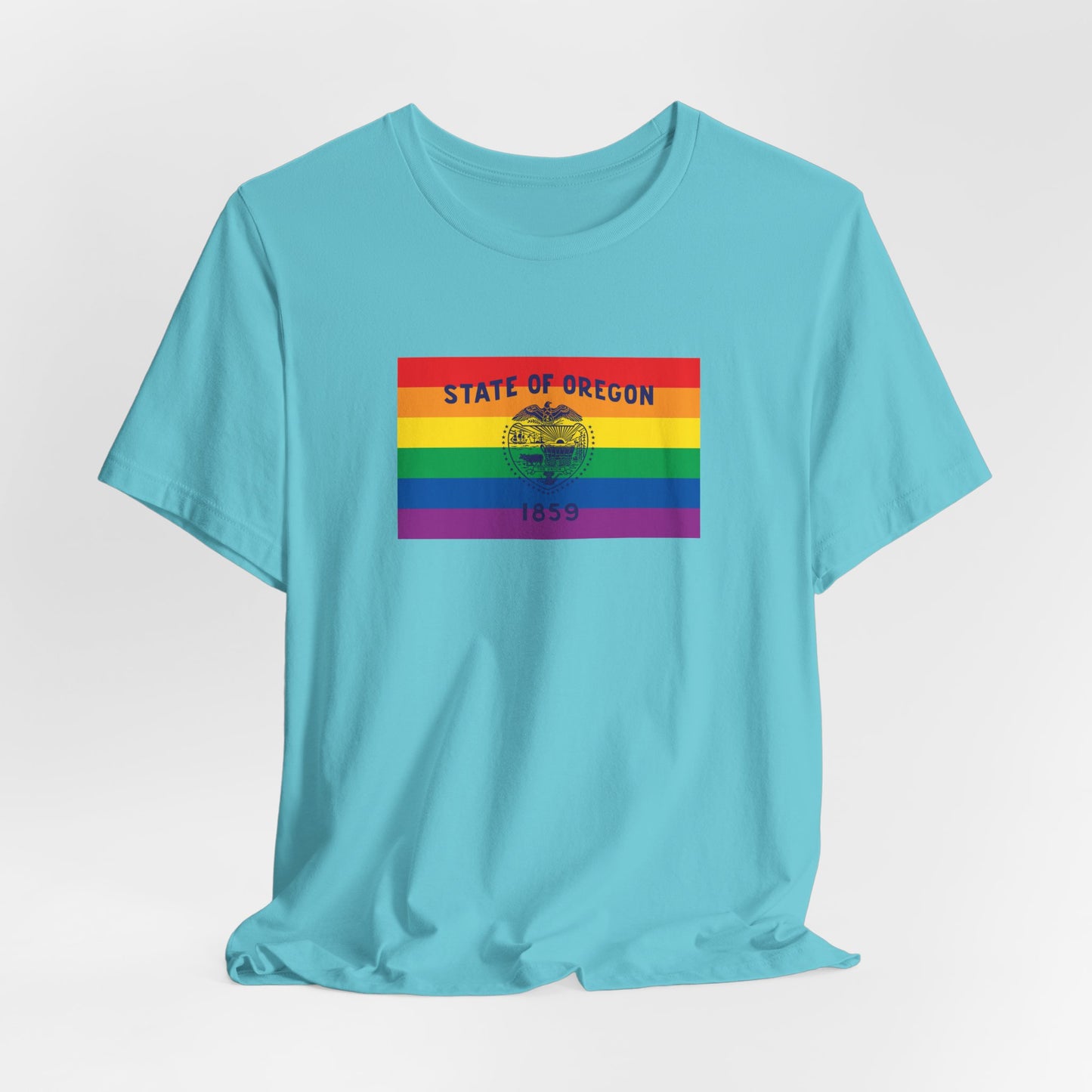 Oregon Rainbow Pride Flag T-shirt, Several Color Options