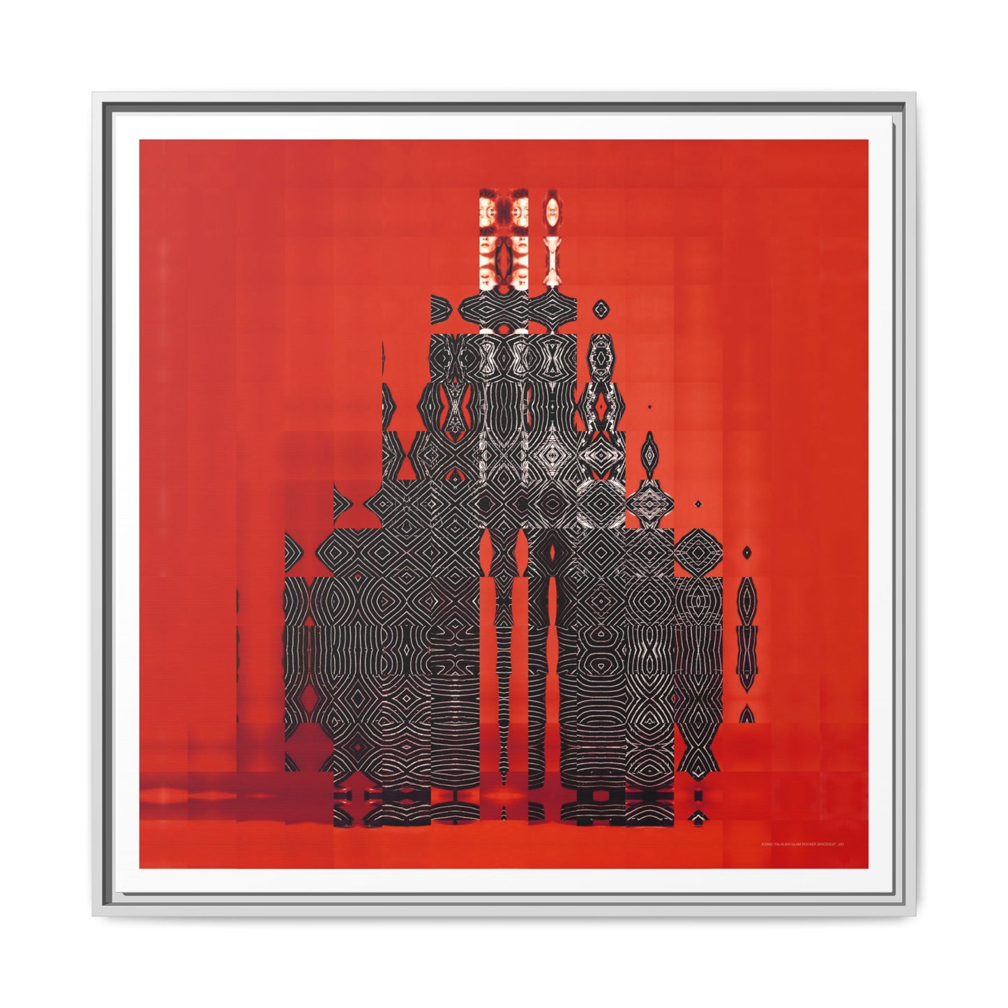 Iconic 70s Alien Glam Rocker Spacesuit Abstract Portrait Collage Art — Matte Canvas, Framed (Multi-color options)