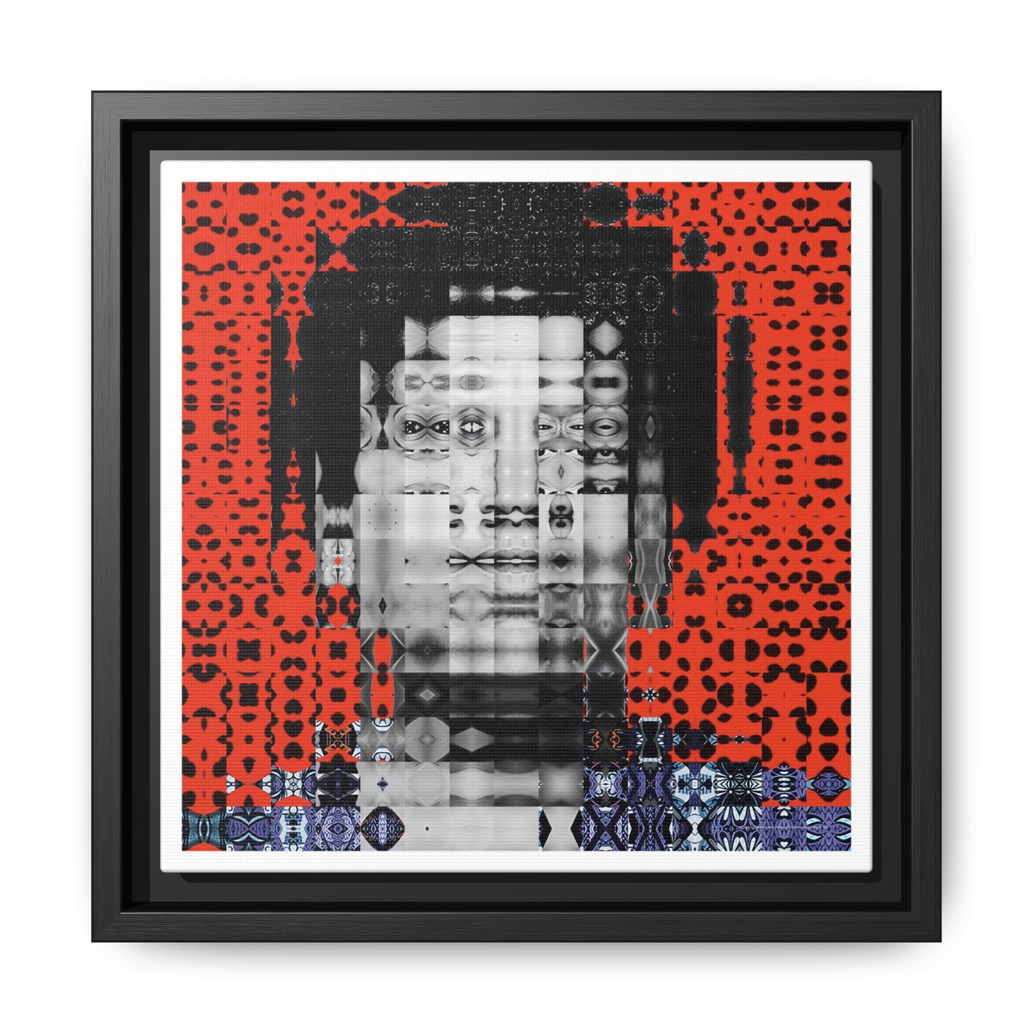 Iconic Foundational Feminist icon Audre Lorde Abstract Portrait Collage Art — Matte Canvas, Framed (Multi-color options)