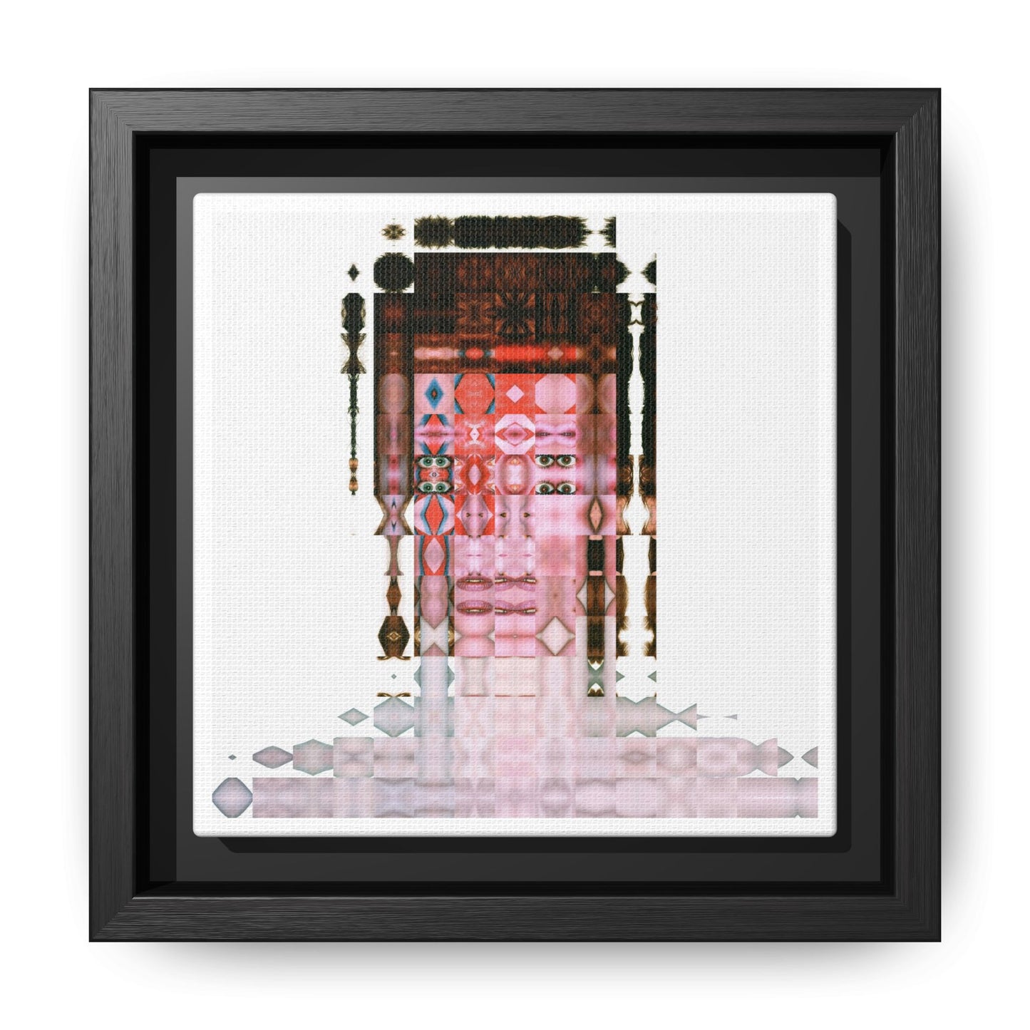 Iconic 70s Glam Rocker Abstract Portrait Collage Art — Matte Canvas, Framed (Multi-color options)