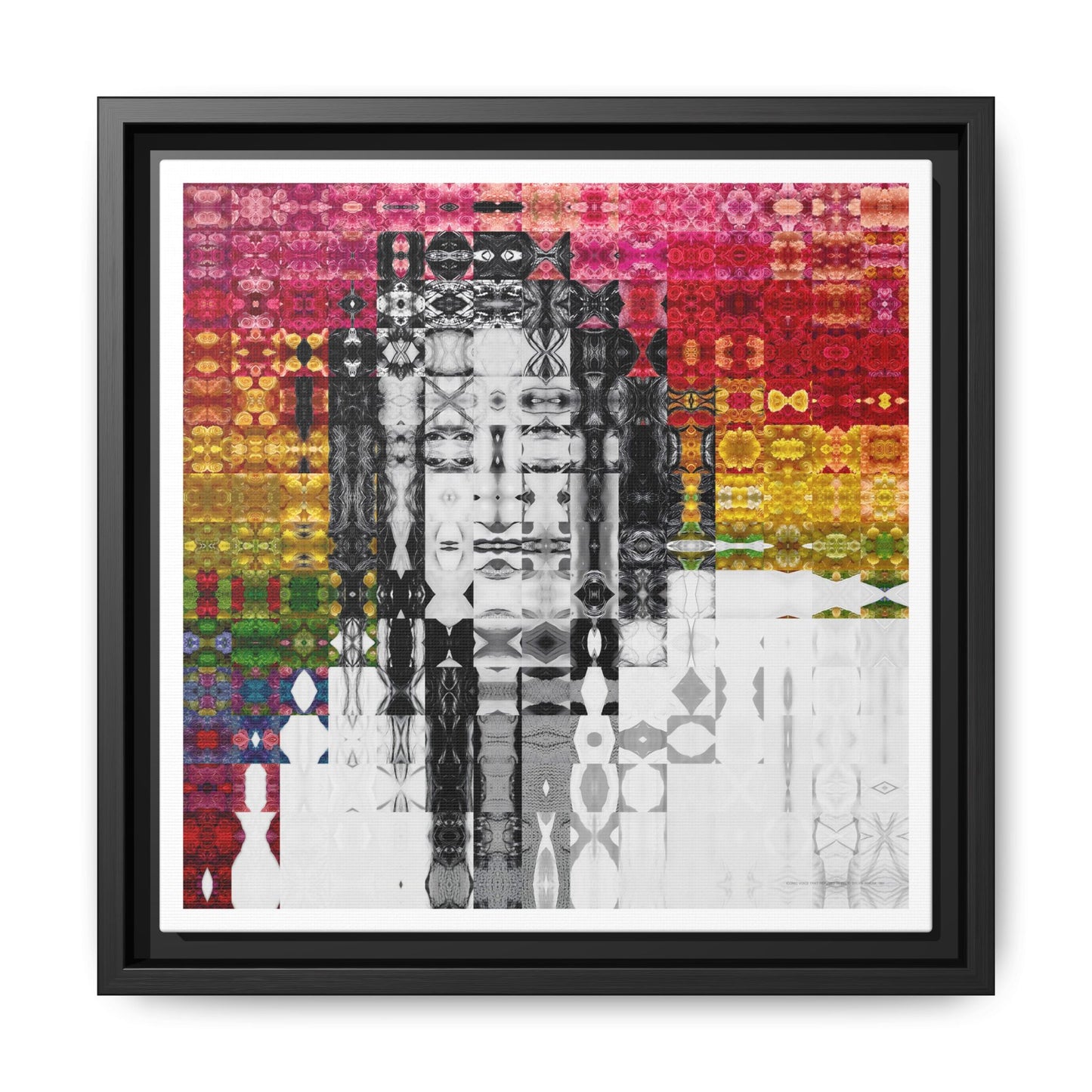 Iconic Voice That Refused Silence, Sylvia Rivera Abstract Portrait Collage Art — Matte Canvas, Framed (Multi-color options)