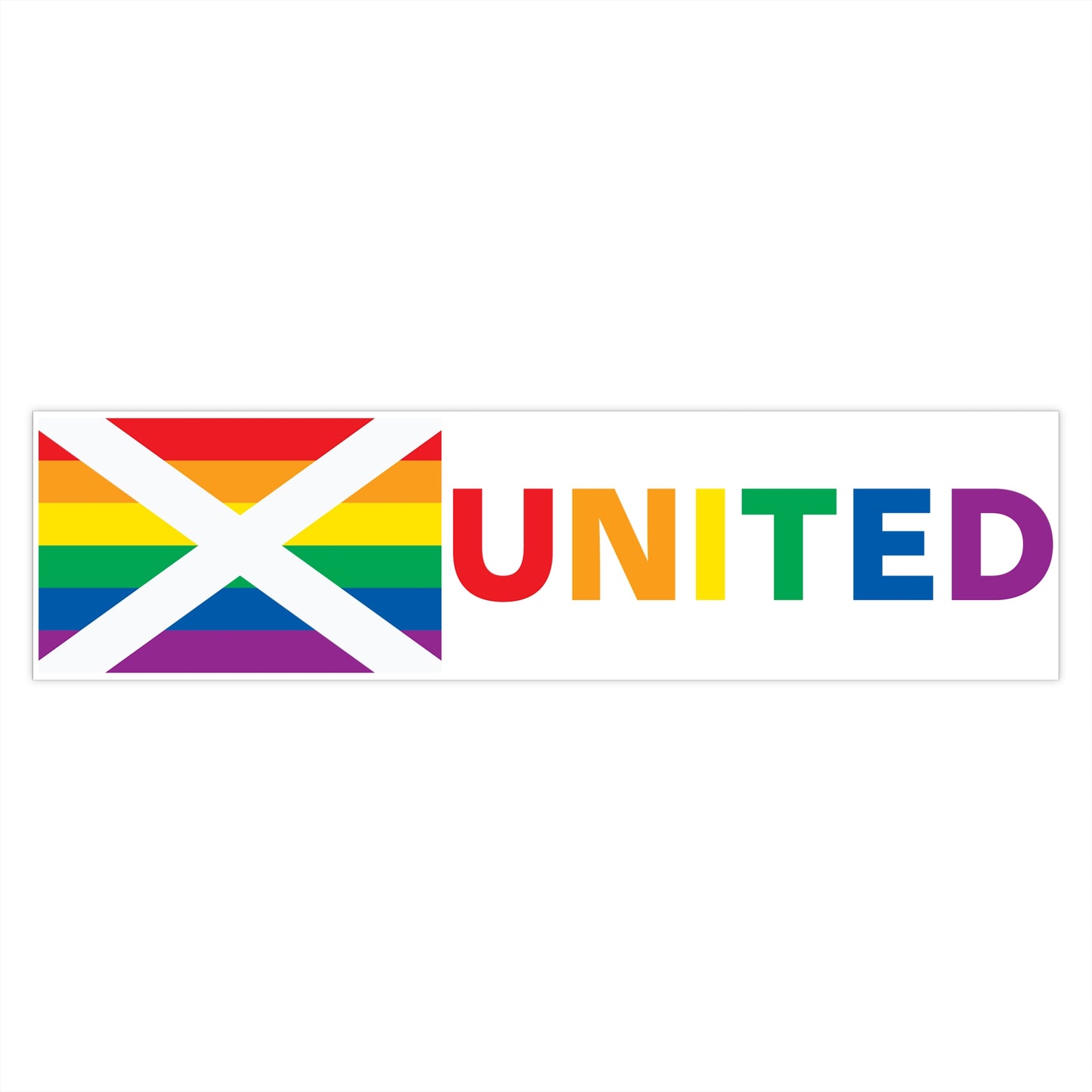 Alabama Rainbow Pride Flag "UNITED" Bumper Sticker