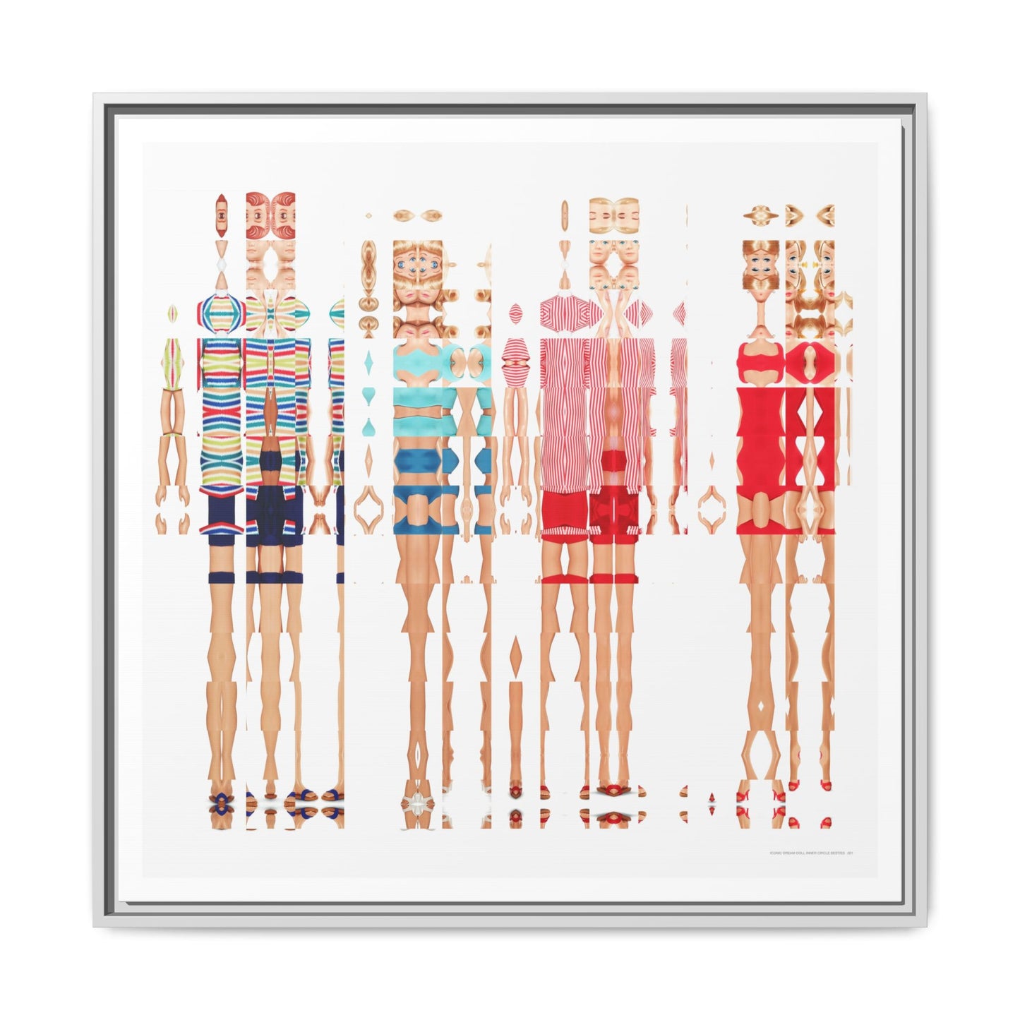 Iconic Dream Doll Inner Circle Besties Abstract Portrait Collage Art — Matte Canvas, Framed (Multi-color options)