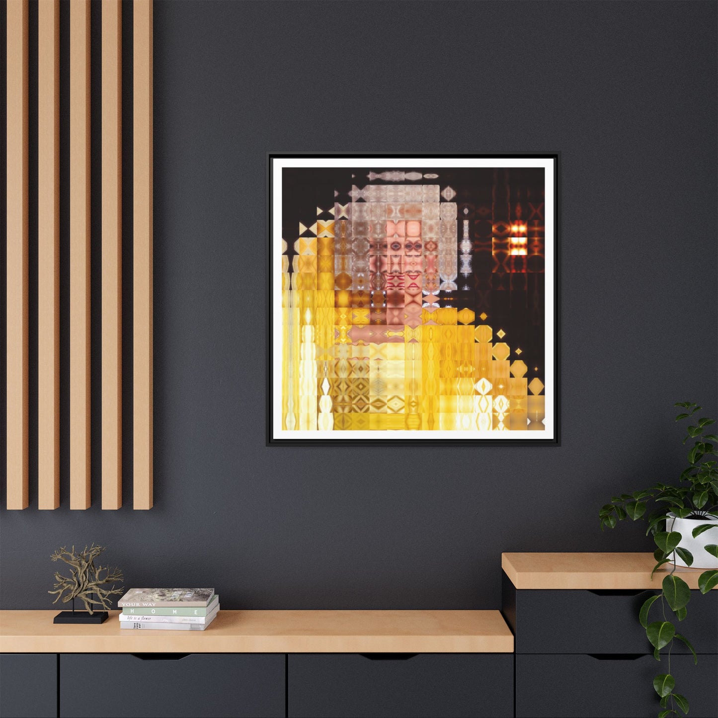 Disco Dolly Abstract Portrait Collage Art — Matte Canvas, Framed (Multi-color options)