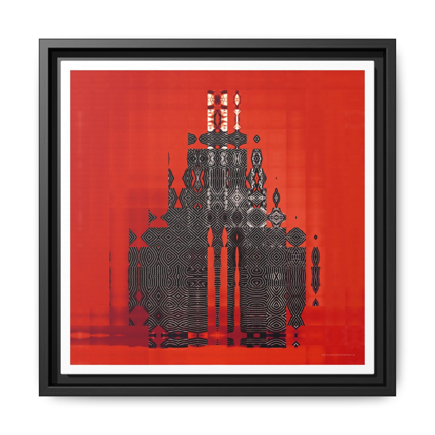 Iconic 70s Alien Glam Rocker Spacesuit Abstract Portrait Collage Art — Matte Canvas, Framed (Multi-color options)