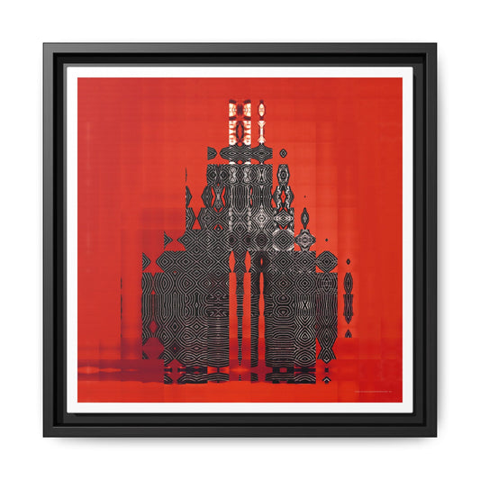 Iconic 70s Alien Glam Rocker Spacesuit Abstract Portrait Collage Art — Matte Canvas, Framed (Multi-color options)