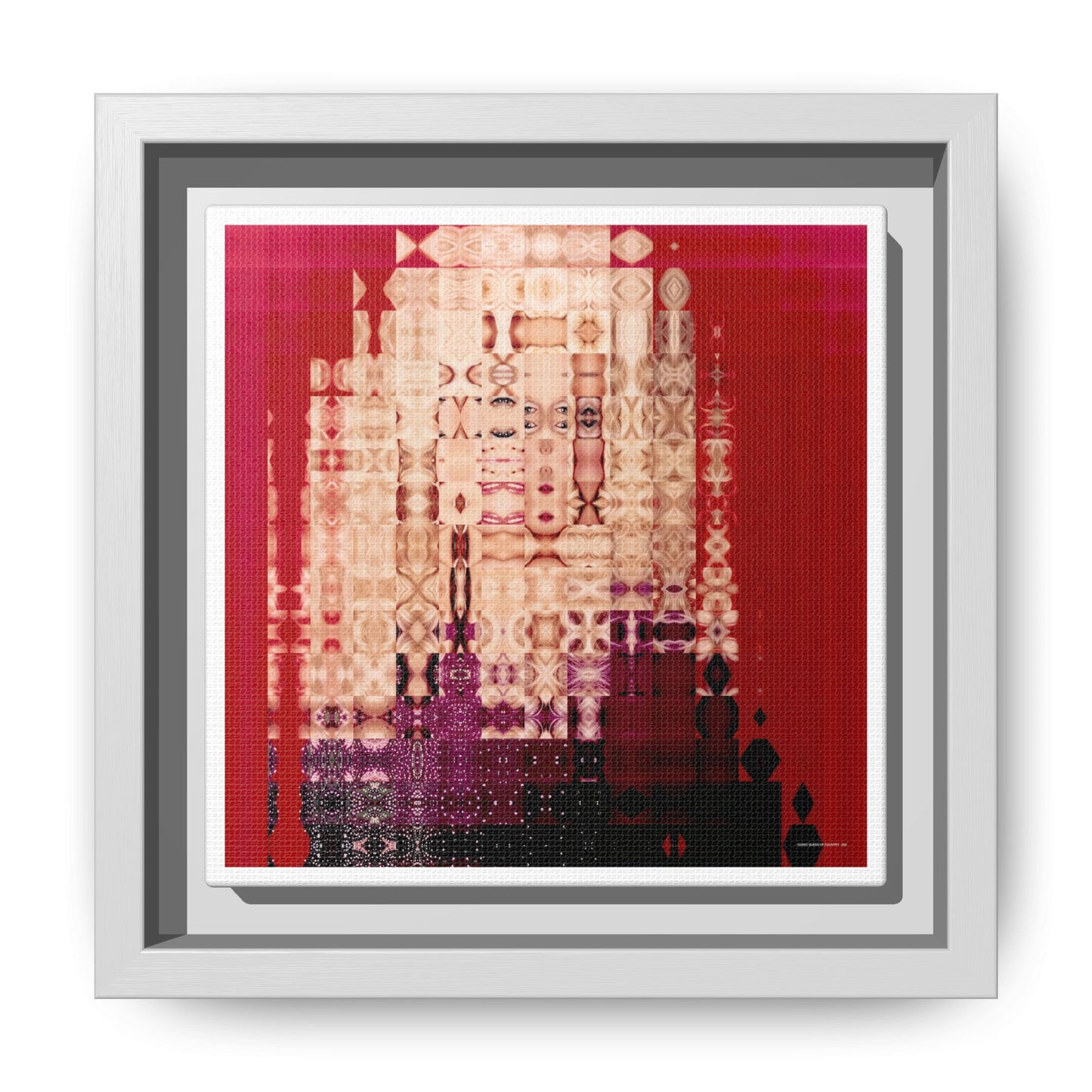 Iconic Queen of Country III, Dolly Abstract Portrait Collage Art — Matte Canvas, Framed (Multi-color options)