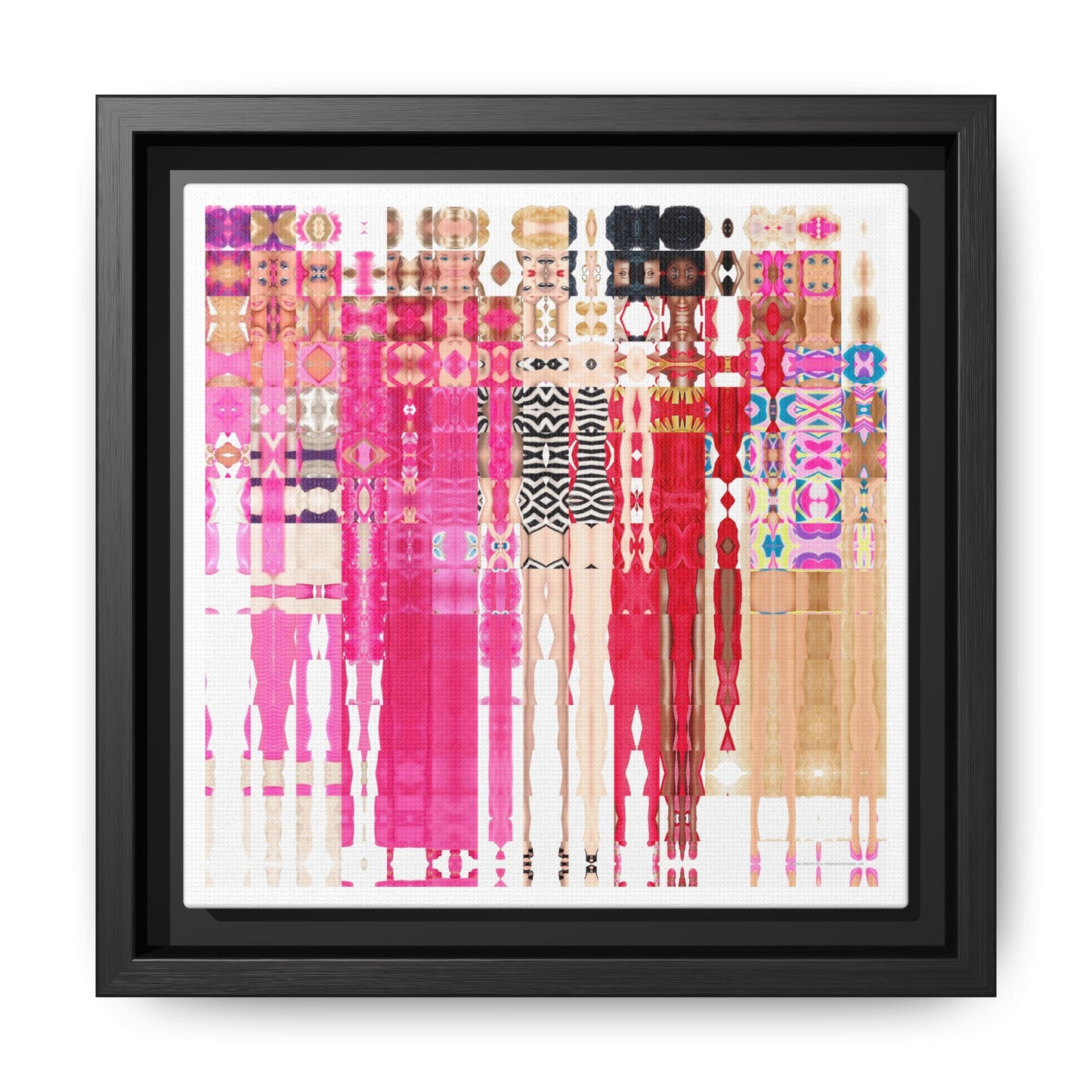 Iconic Dream Doll Fashion Fantasies Abstract Portrait Collage Art — Matte Canvas, Framed (Multi-color options)