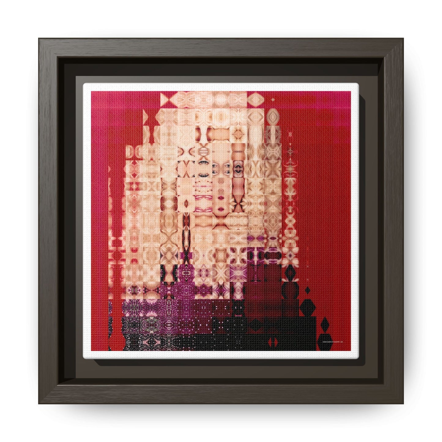 Iconic Queen of Country III, Dolly Abstract Portrait Collage Art — Matte Canvas, Framed (Multi-color options)