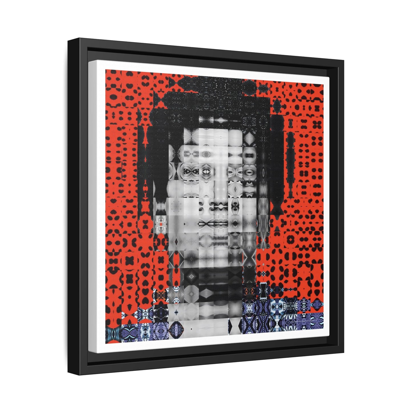 Iconic Foundational Feminist icon Audre Lorde Abstract Portrait Collage Art — Matte Canvas, Framed (Multi-color options)