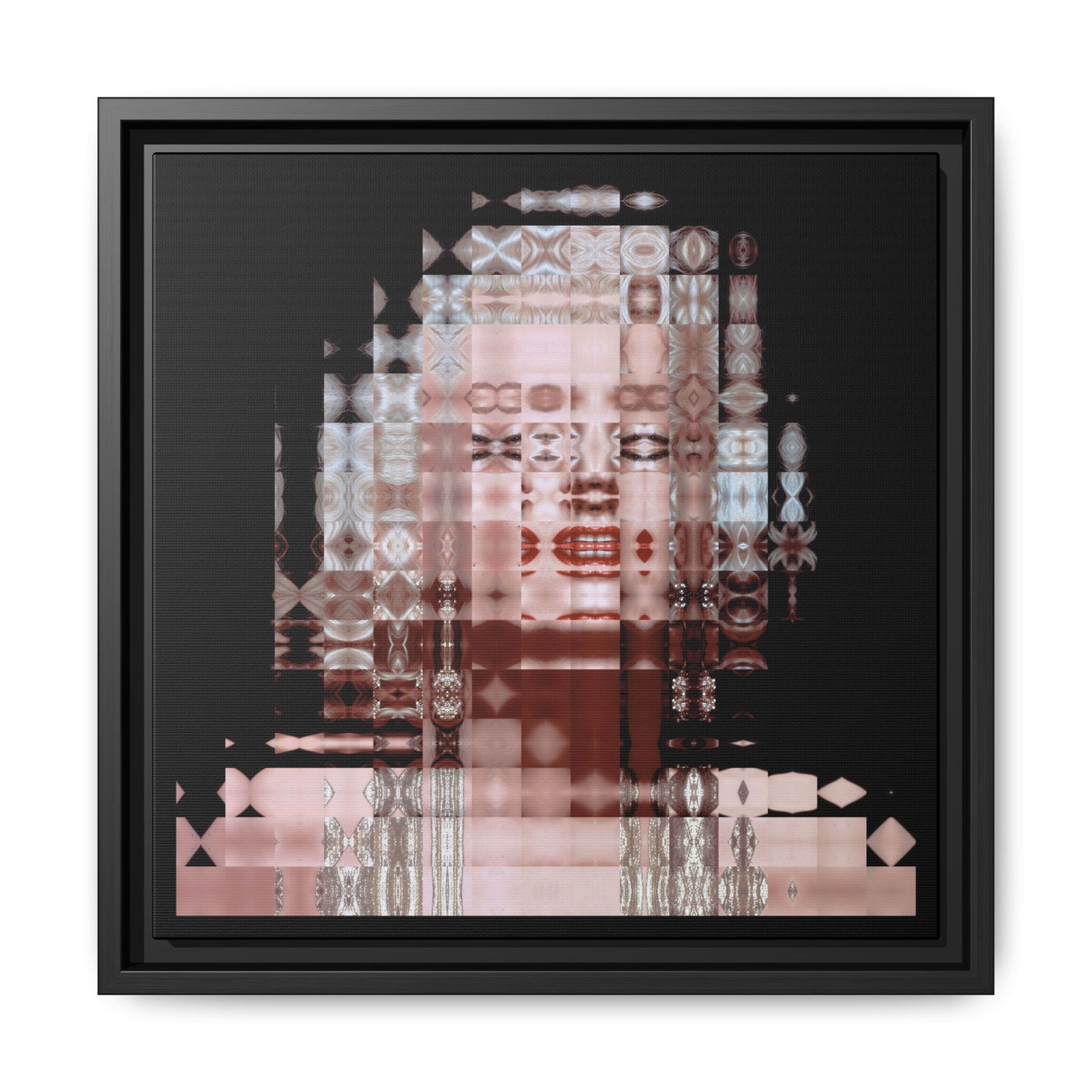 Iconic Movie Star Marilyn Monroe Abstract Portrait Collage Art — Matte Canvas, Framed (Multi-color options)