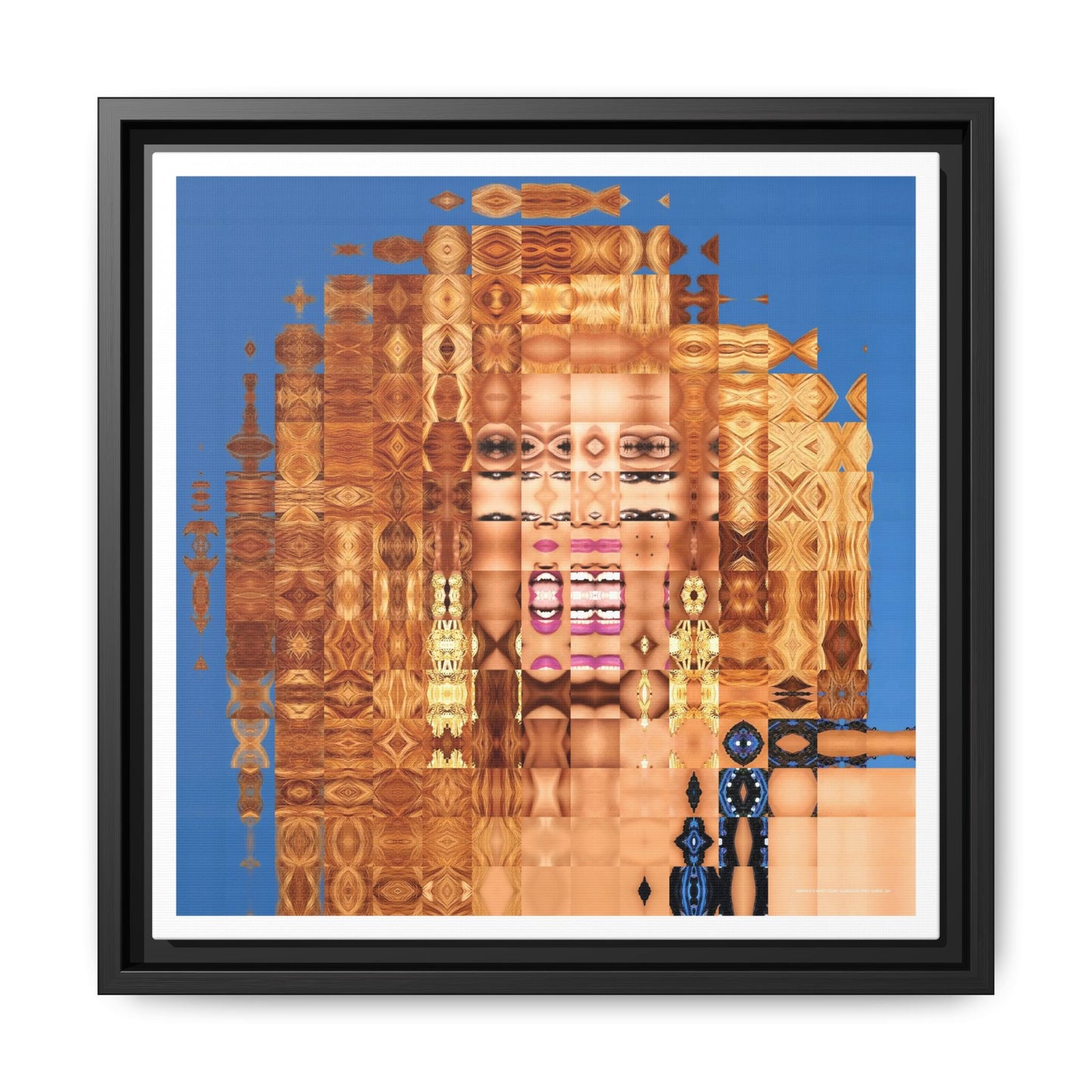 America's Most Iconic Glamazon Drag Queen Abstract Portrait Collage Art — Matte Canvas, Framed (Multi-color options)