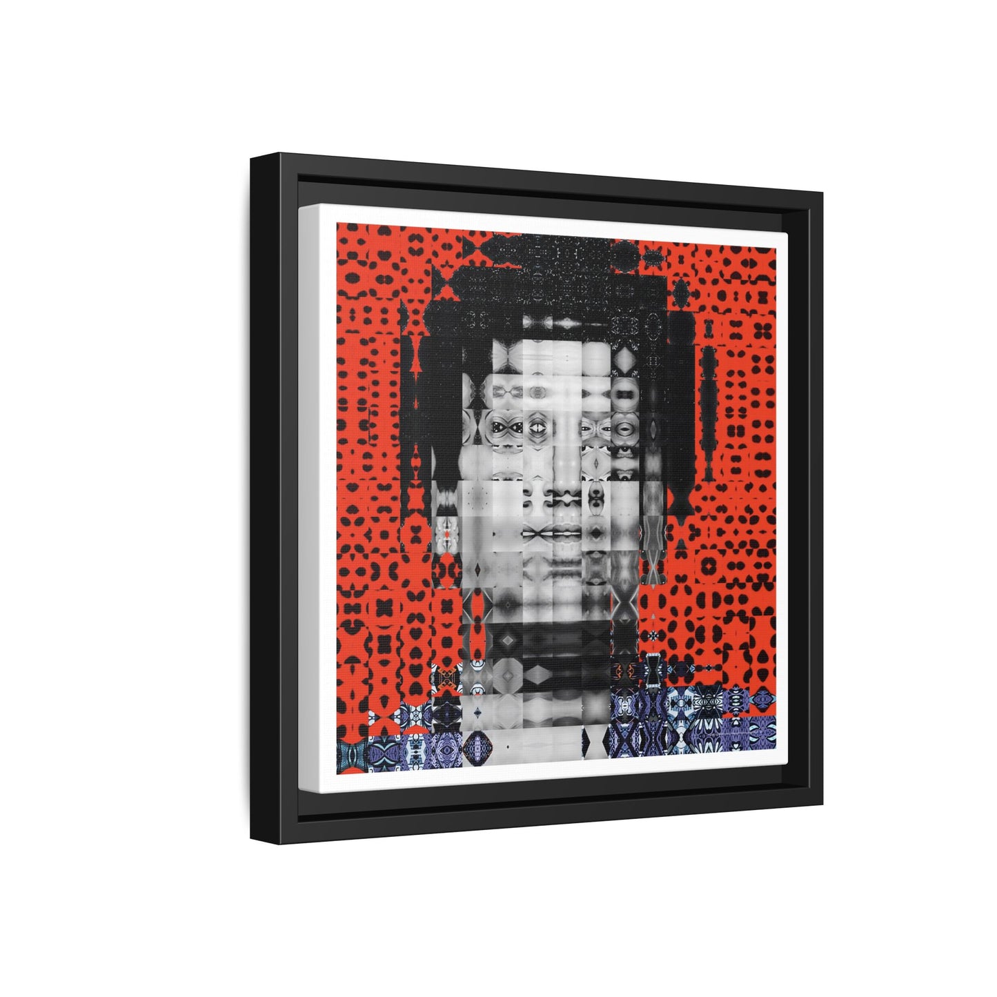 Iconic Foundational Feminist icon Audre Lorde Abstract Portrait Collage Art — Matte Canvas, Framed (Multi-color options)