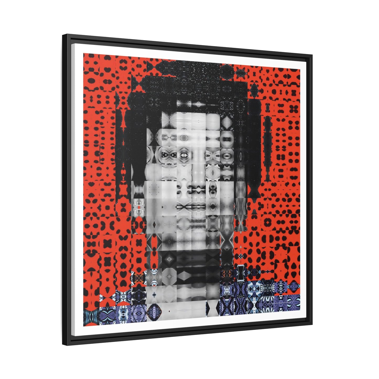 Iconic Foundational Feminist icon Audre Lorde Abstract Portrait Collage Art — Matte Canvas, Framed (Multi-color options)