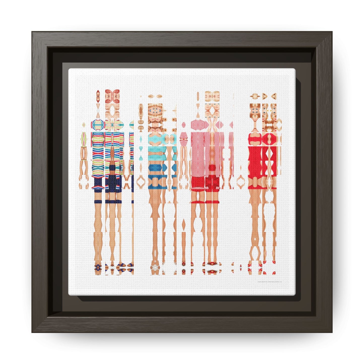 Iconic Dream Doll Inner Circle Besties Abstract Portrait Collage Art — Matte Canvas, Framed (Multi-color options)