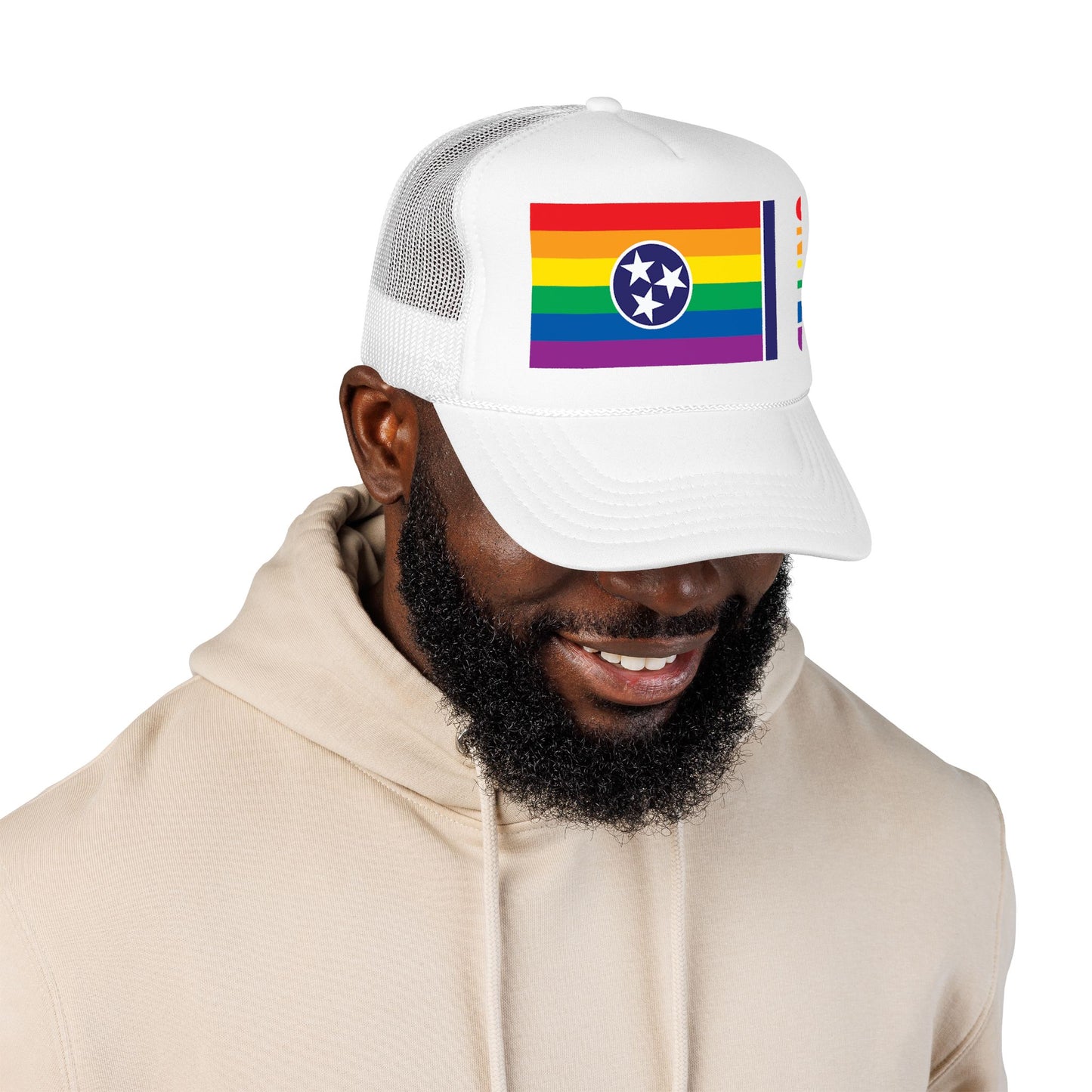 Tennessee Rainbow Pride Flag "UNITED" Printed Foam Trucker Hat, Several Color Options