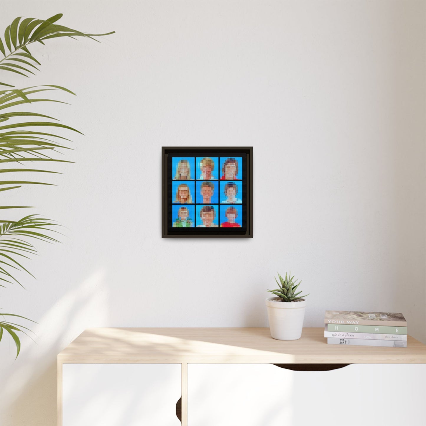 America's Iconic Mid-Century TV Family, Abstract Portrait Collage Art — Matte Canvas, Framed (Multi-color options)