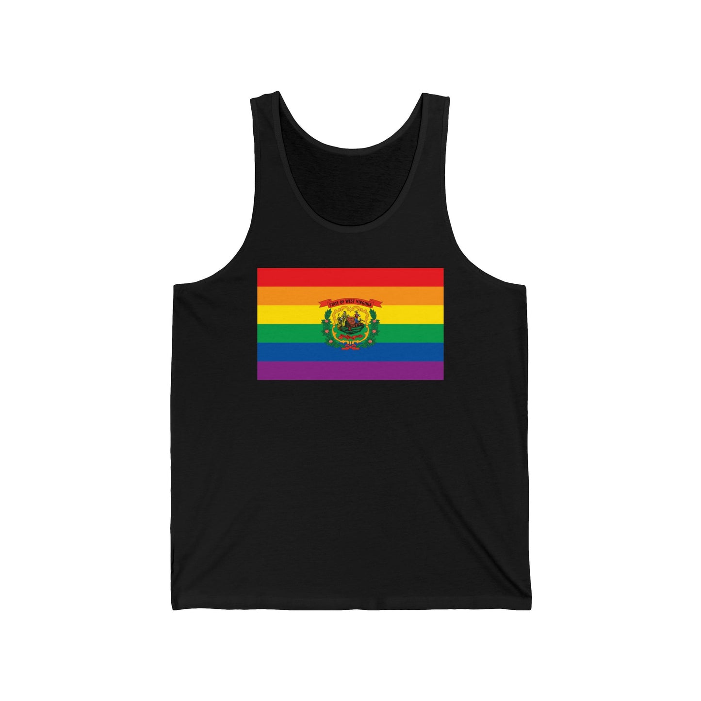 West Virginia Rainbow Pride Flag Jersey Tank