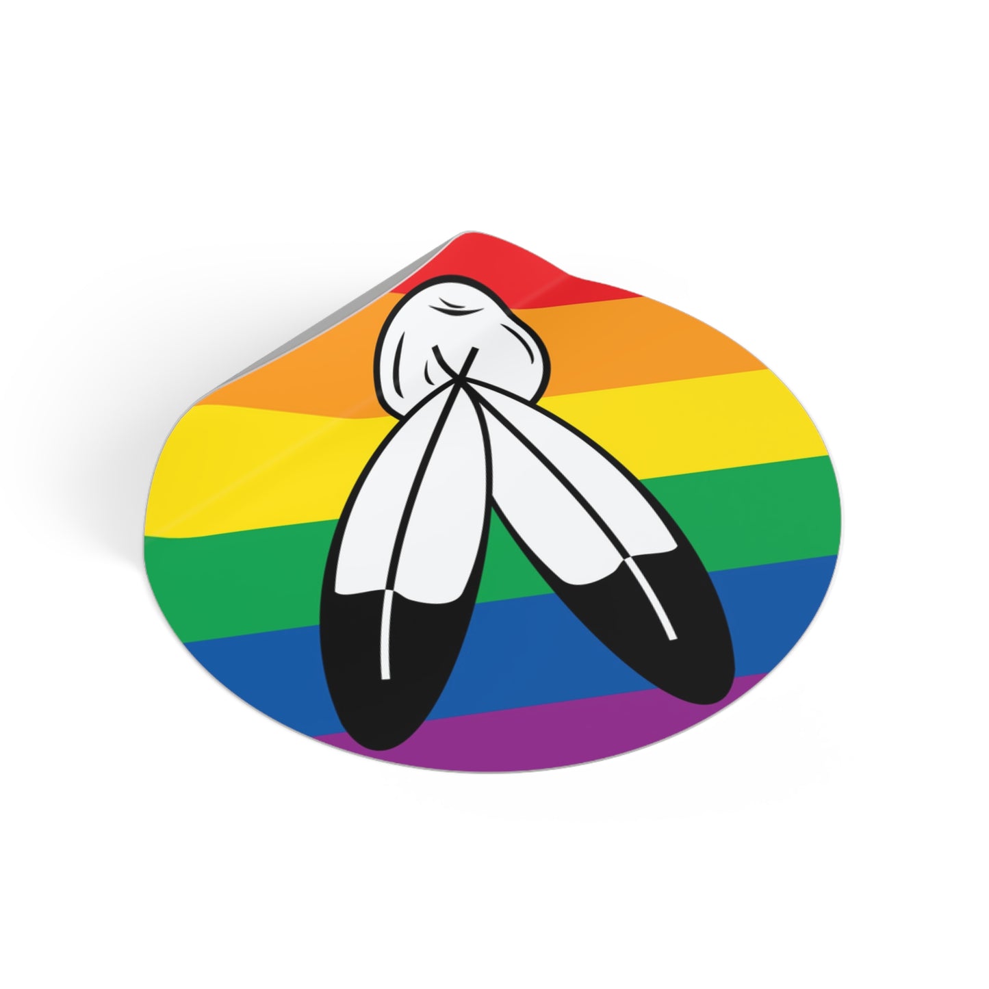 Two-Spirit Rainbow Pride Flag Vinyl Stickers