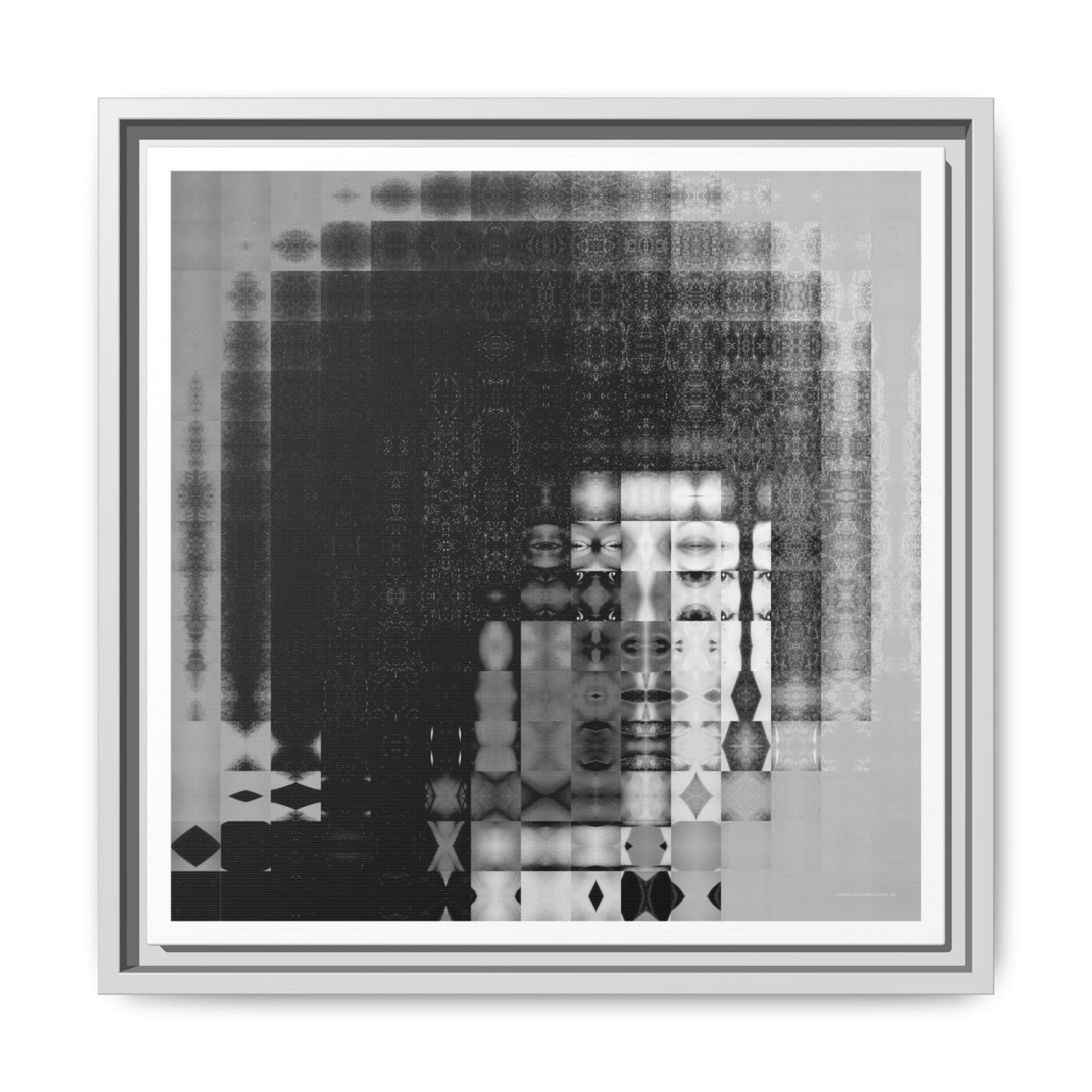 Feminist Icon Angela Davis Abstract Portrait Collage Art — Matte Canvas, Framed (Multi-color options)