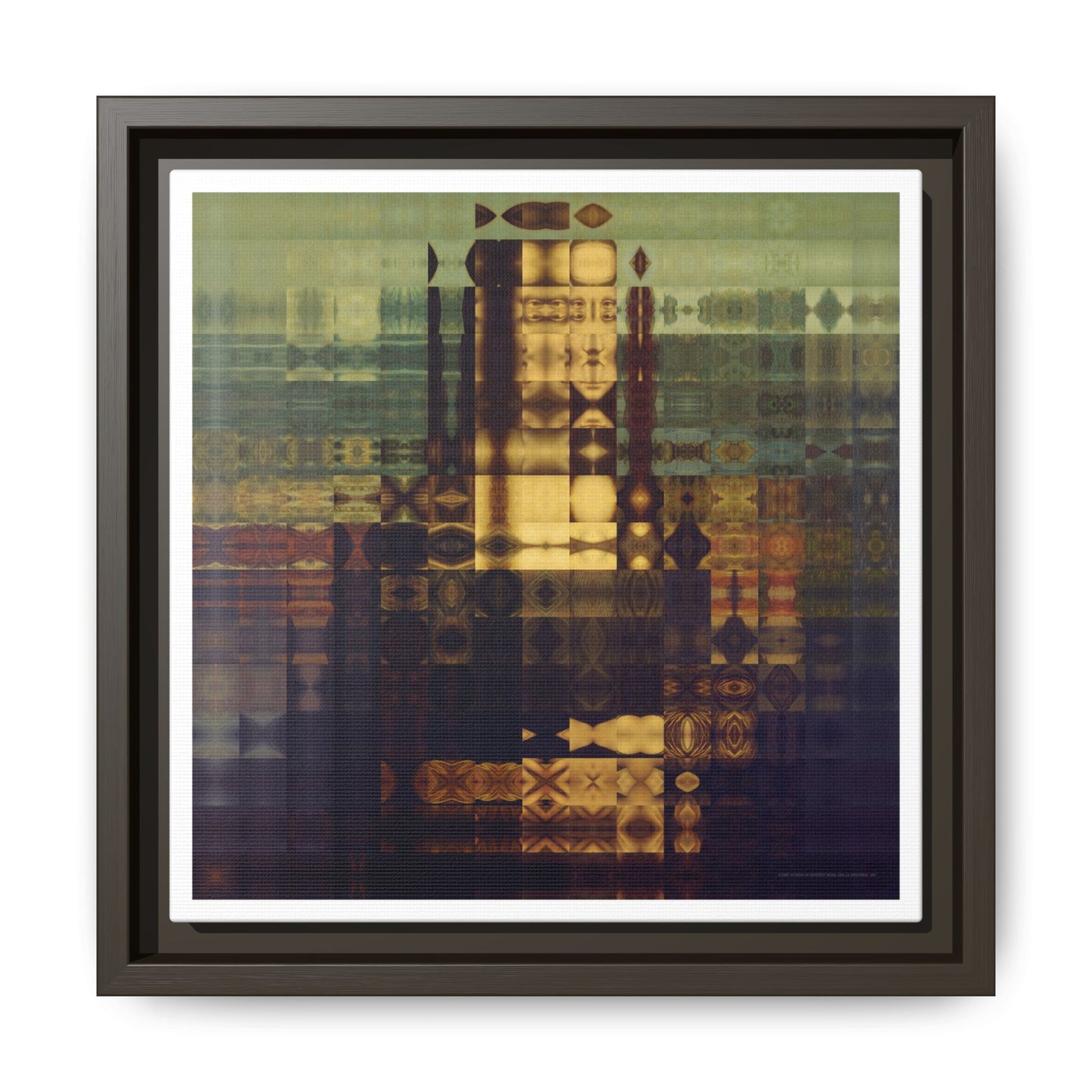 La Gioconda / Mona Lisa Abstract Portrait Collage Art — Matte Canvas, Framed (Multi-color options)