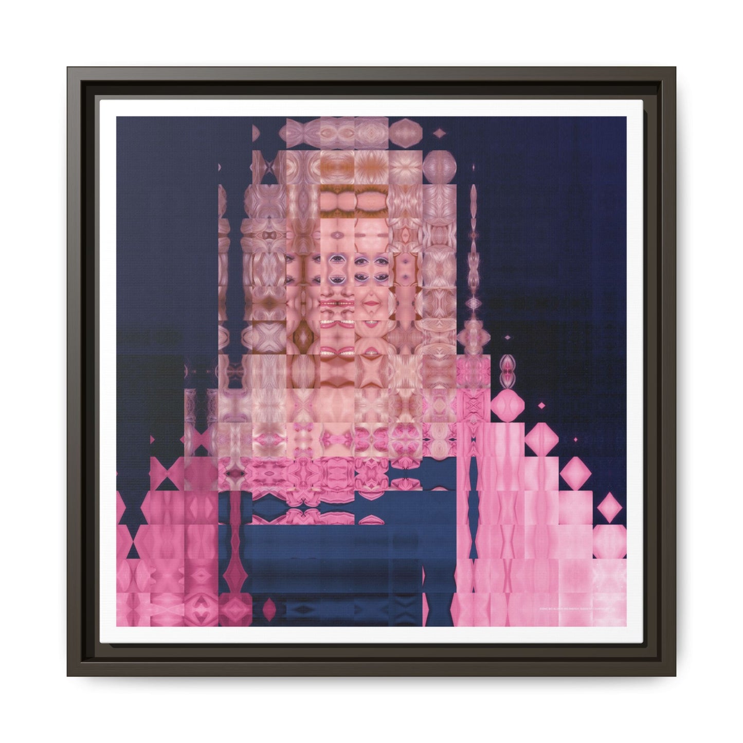 Iconic Big Blonde Wig Energy: Queen of Country Abstract Portrait Collage Art — Matte Canvas, Framed (Multi-color options)