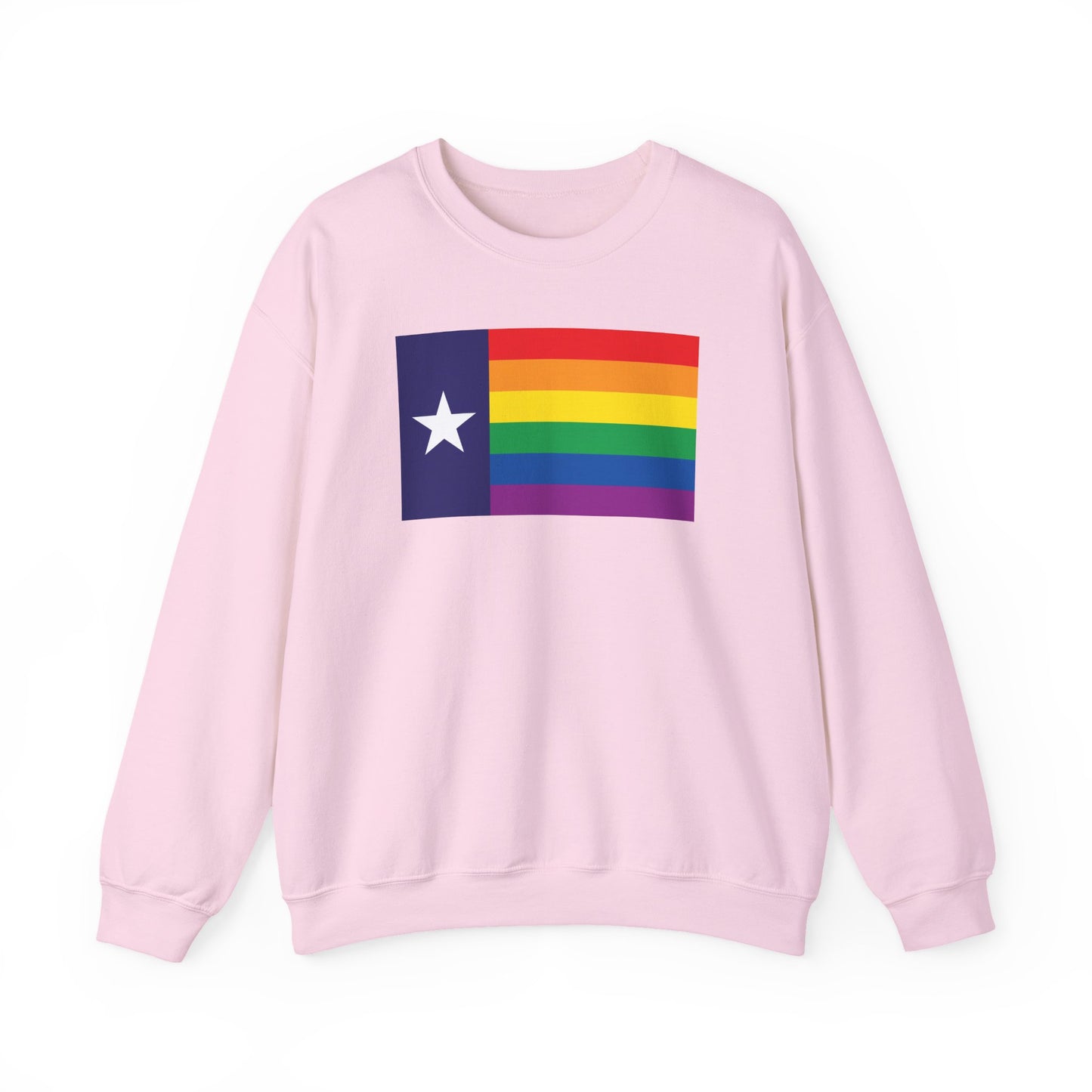 Texas Rainbow Pride Flag Unisex Crewneck Sweatshirt—White, Black or Light Pink