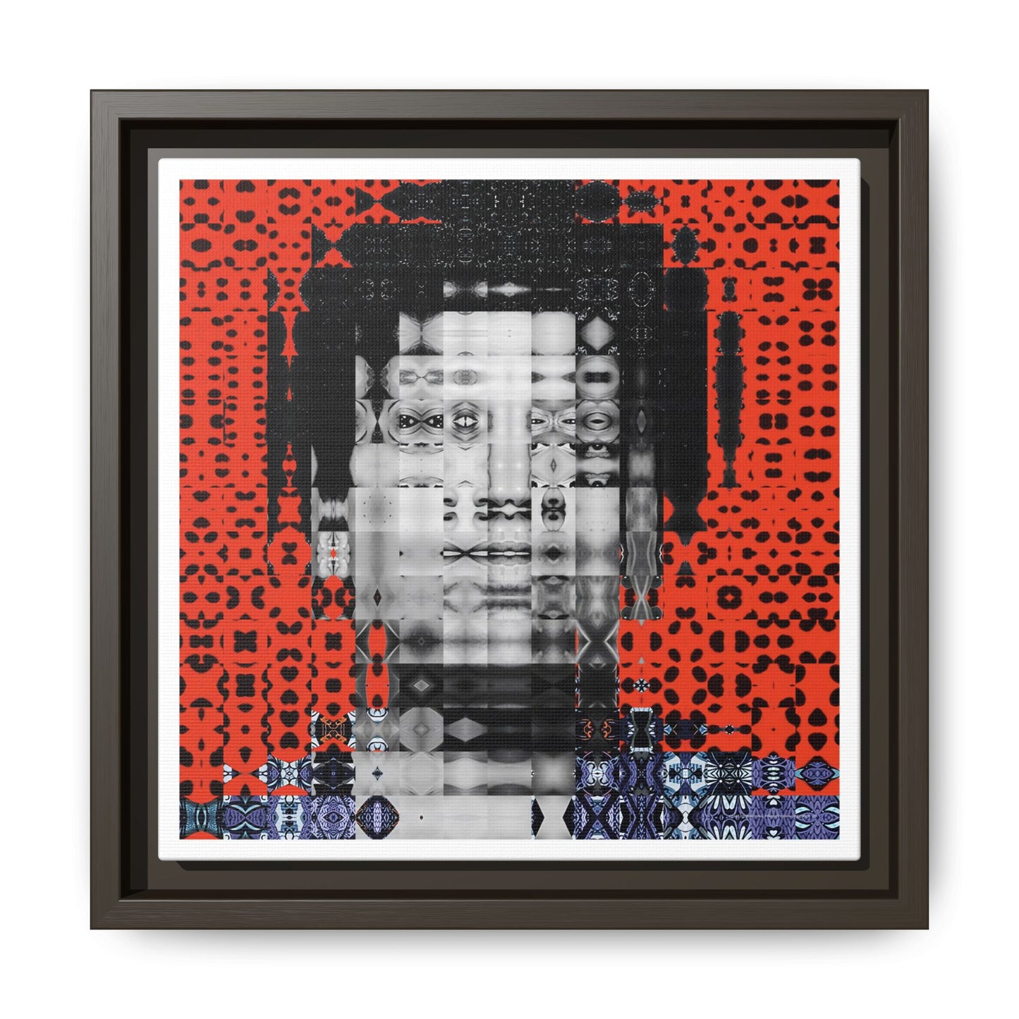 Iconic Foundational Feminist icon Audre Lorde Abstract Portrait Collage Art — Matte Canvas, Framed (Multi-color options)