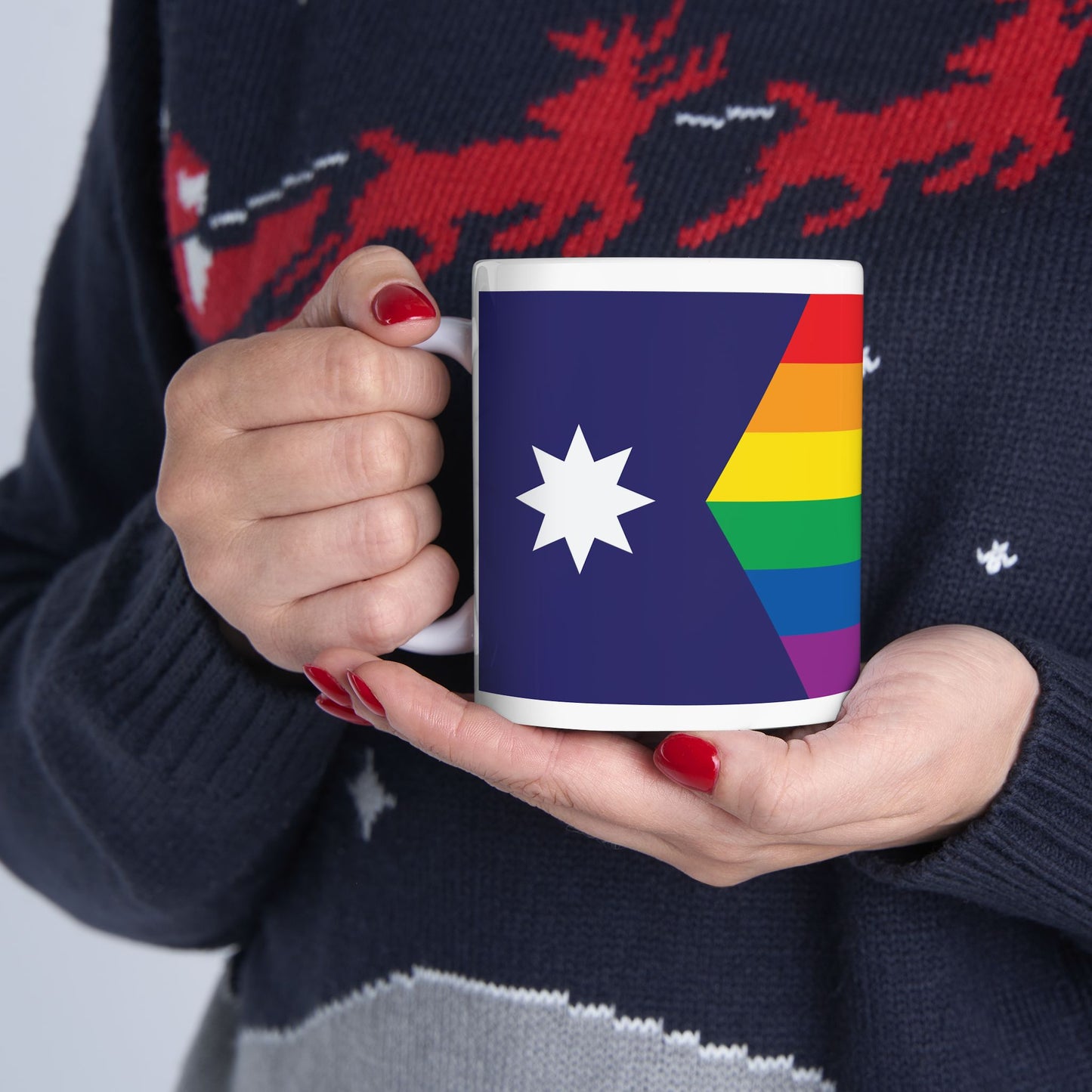 Minnesota Rainbow Pride Flag "UNITED" Ceramic Mug