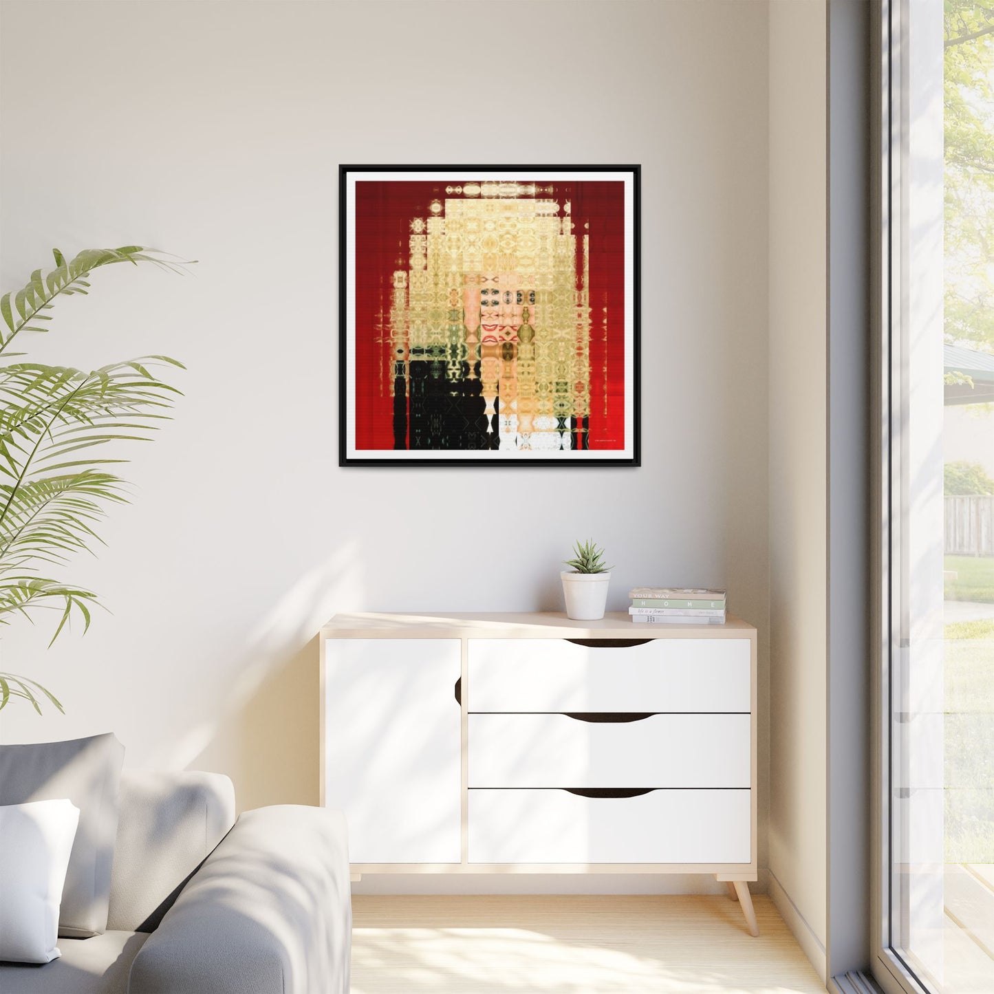 Iconic Queen of Country VI, Dolly Abstract Portrait Collage Art — Matte Canvas, Framed (Multi-color options)