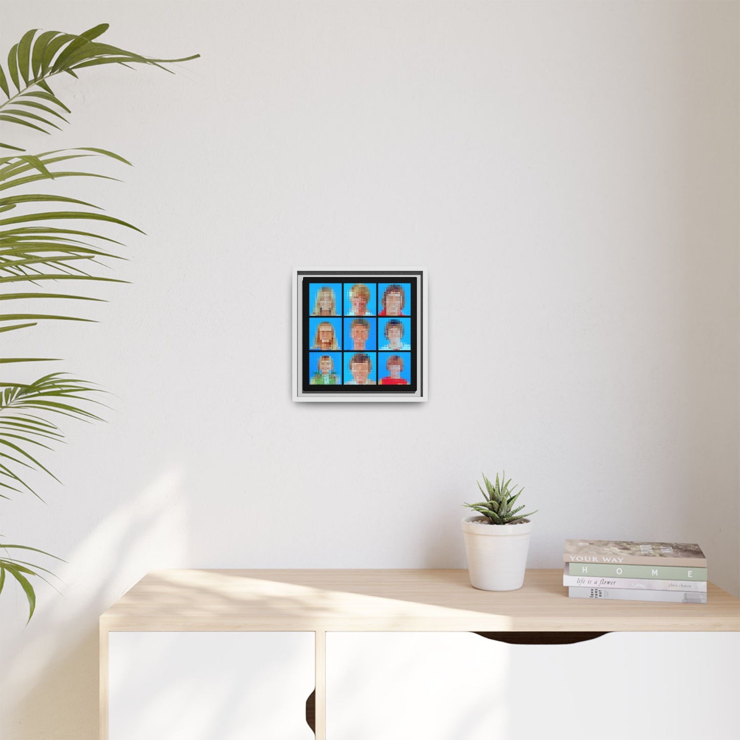 America's Iconic Mid-Century TV Family, Abstract Portrait Collage Art — Matte Canvas, Framed (Multi-color options)
