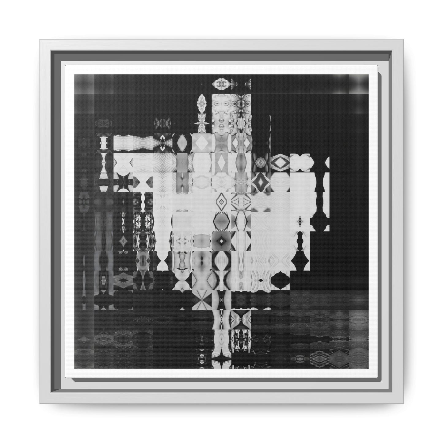 Iconic Hollywood Movie Star Marilyn Monroe, Iconic Flying Skirt Moment, Abstract Portrait Collage Art — Matte Canvas, Framed (Multi-color options)