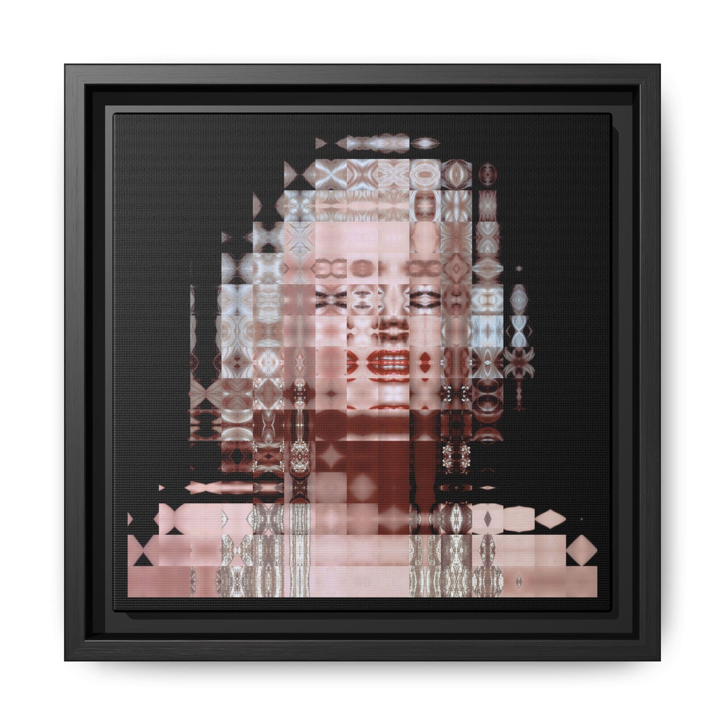 Iconic Movie Star Marilyn Monroe Abstract Portrait Collage Art — Matte Canvas, Framed (Multi-color options)