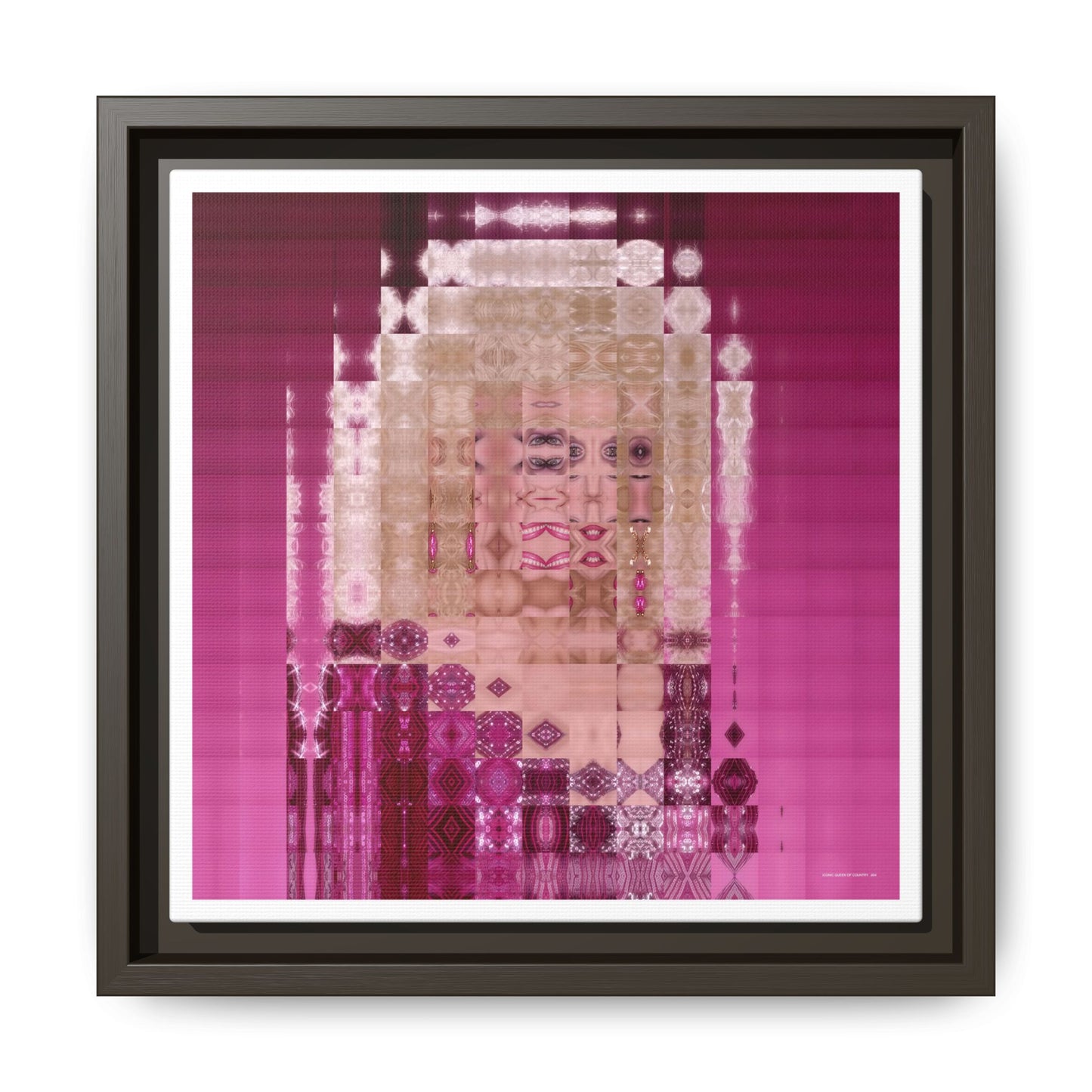 Iconic Queen of Country IV, Dolly Abstract Portrait Collage Art — Matte Canvas, Framed (Multi-color options)