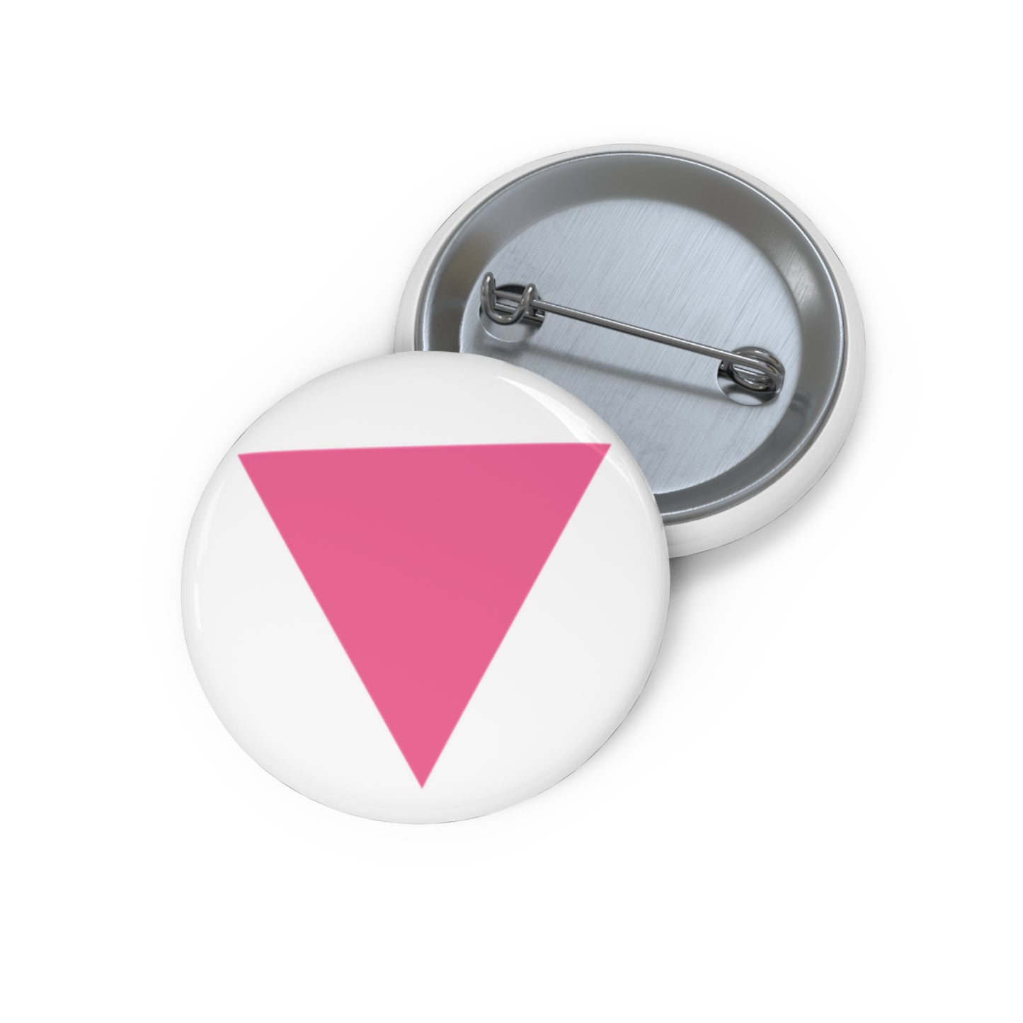 Iconic Pink Triangle, Historic Gay Symbol, Heart Pin Button