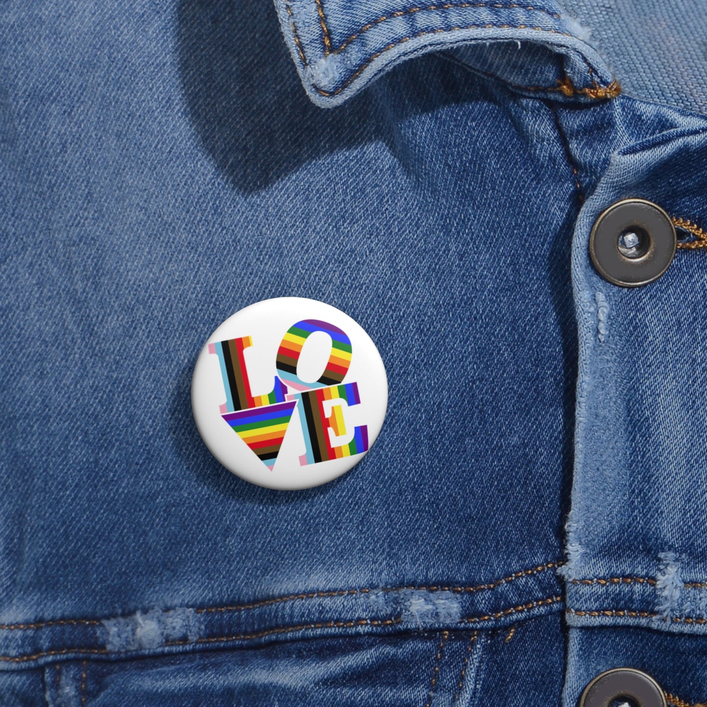 LOVE Progress Pride Colors Pin Button