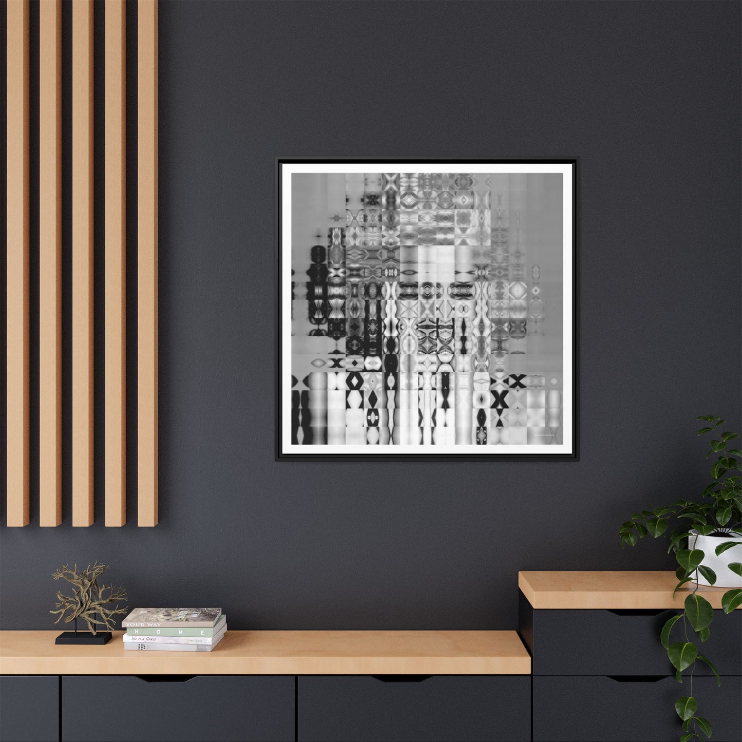 Sex-Book-Era Pop Icon Abstract Portrait Collage Art — Matte Canvas, Framed (Multi-color options)