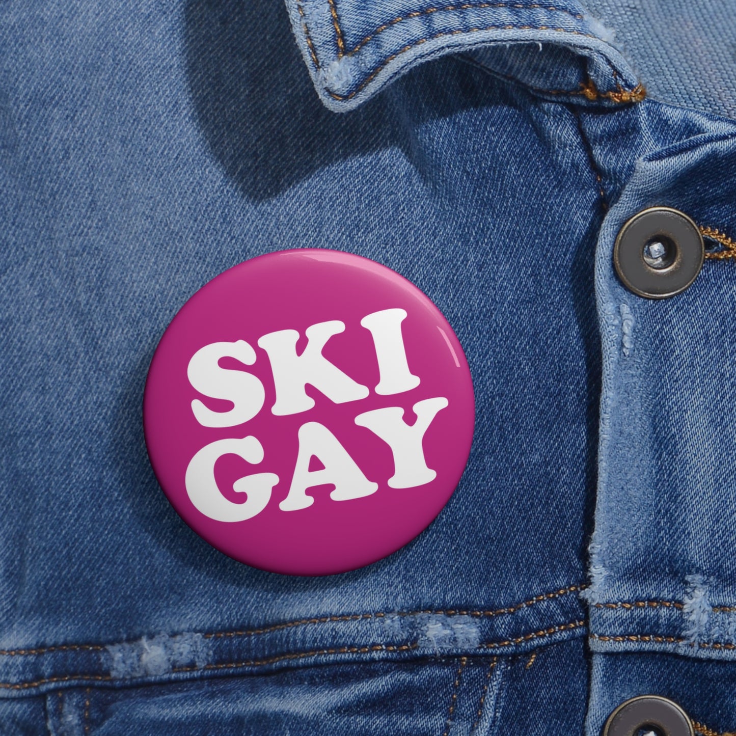 SKI GAY Pin Button
