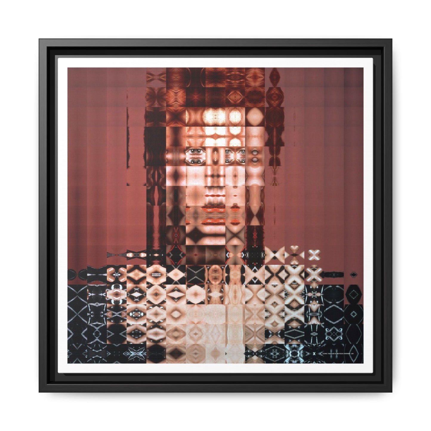 Iconic 70s Alien Glam Rock Starman Abstract Portrait Collage Art — Matte Canvas, Framed (Multi-color options)