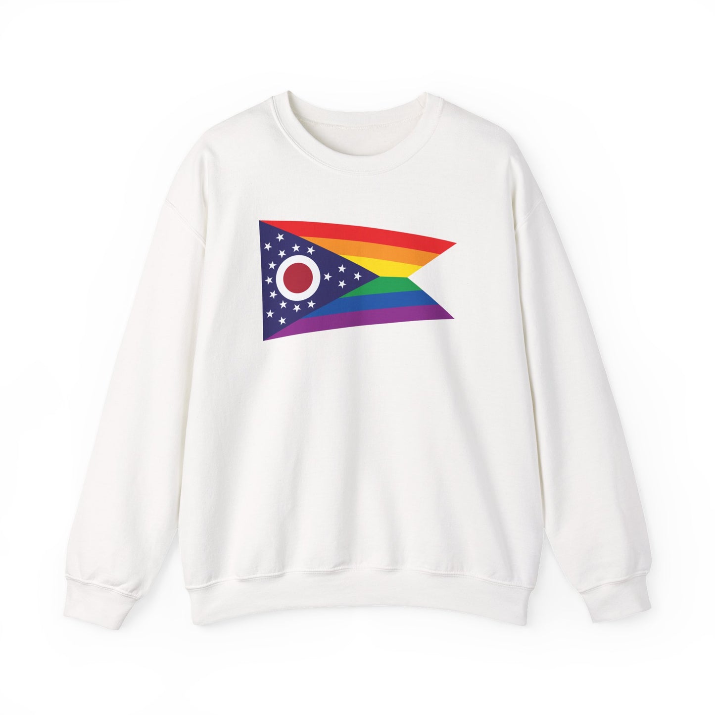 Ohio Rainbow Pride Flag Unisex Crewneck Sweatshirt—White, Black or Light Pink