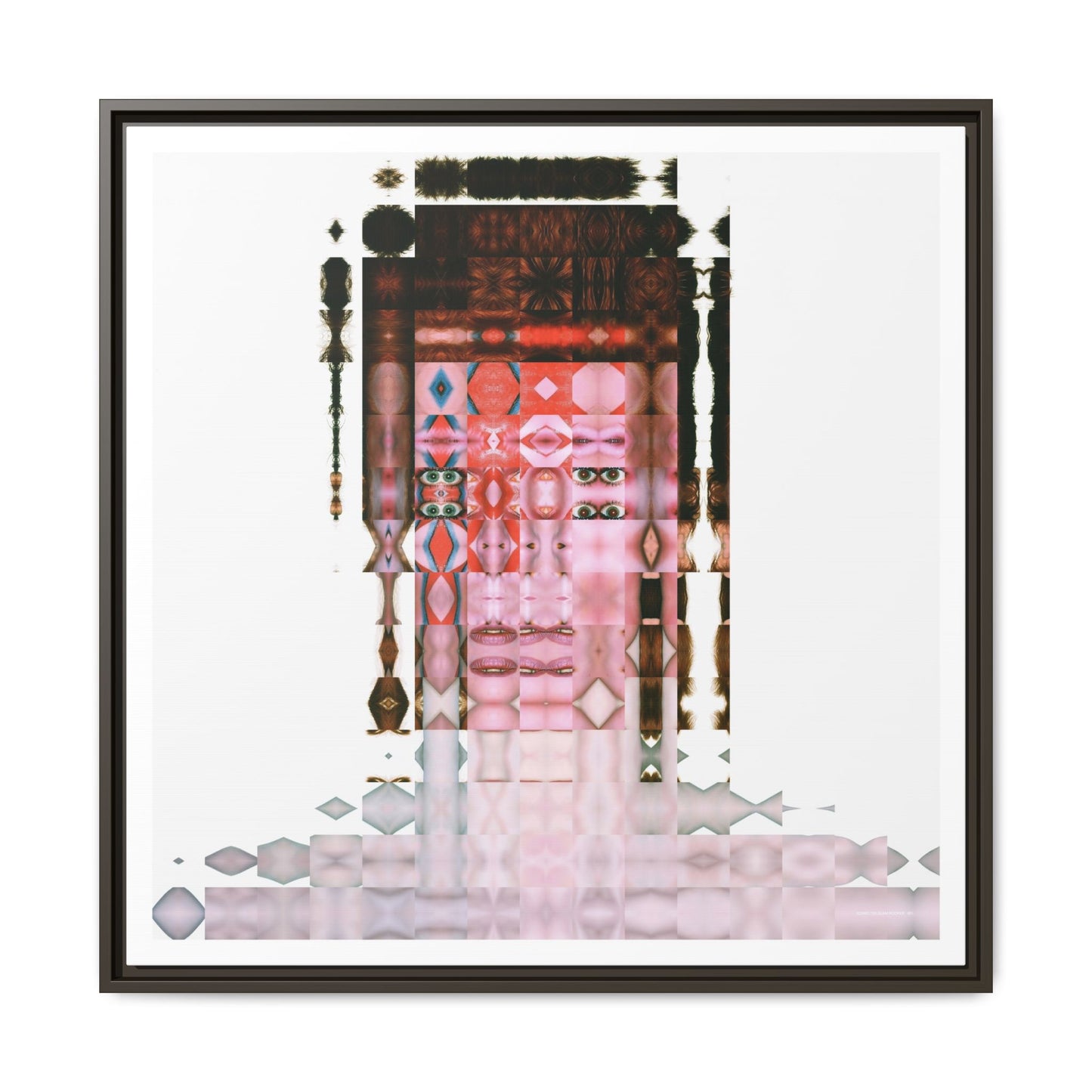 Iconic 70s Glam Rocker Abstract Portrait Collage Art — Matte Canvas, Framed (Multi-color options)