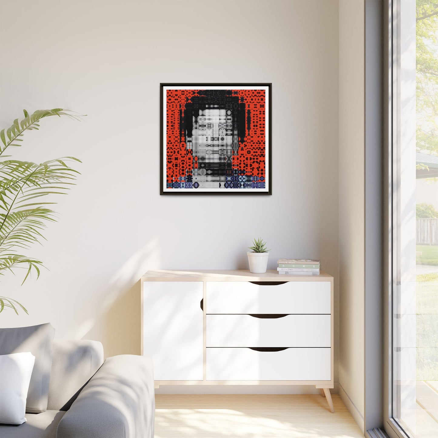 Iconic Foundational Feminist icon Audre Lorde Abstract Portrait Collage Art — Matte Canvas, Framed (Multi-color options)